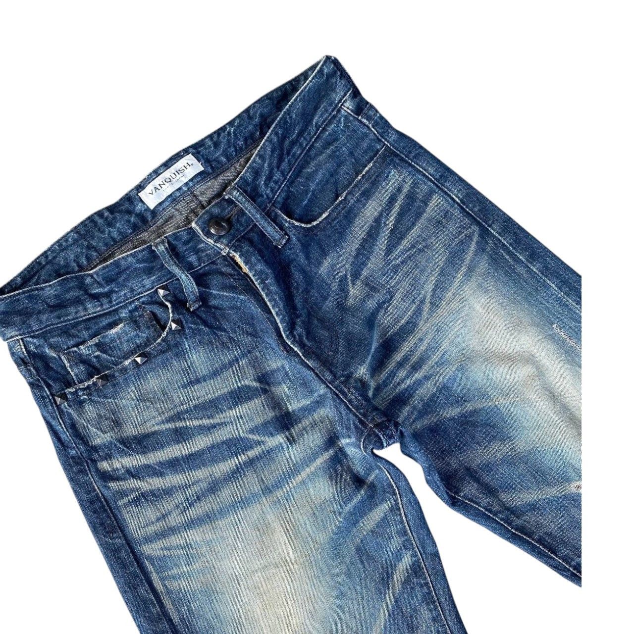 Ryoko Rain RYO ISHIKAWA BY VANQUISH TOKYO JAPAN DISTRESSED BLUEWASH Size US 28 / EU 44 - 6 Thumbnail