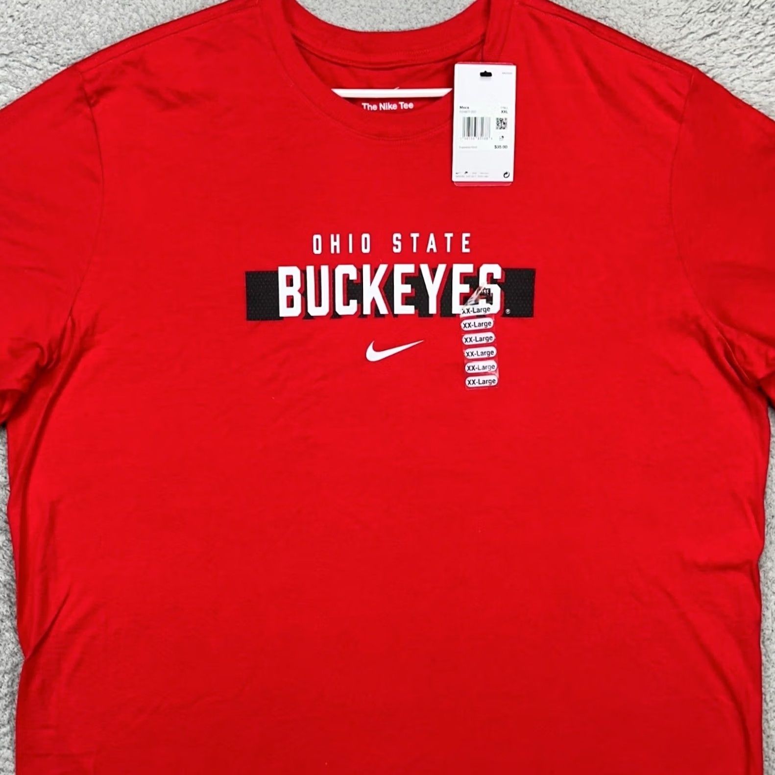 Nike Nike Ohio State Buckeyes T-Shirt Men 2XL Red Crew Neck Short Sleeve Tee NEW Size US XXL / EU 58 / 5 - 2 Thumbnail