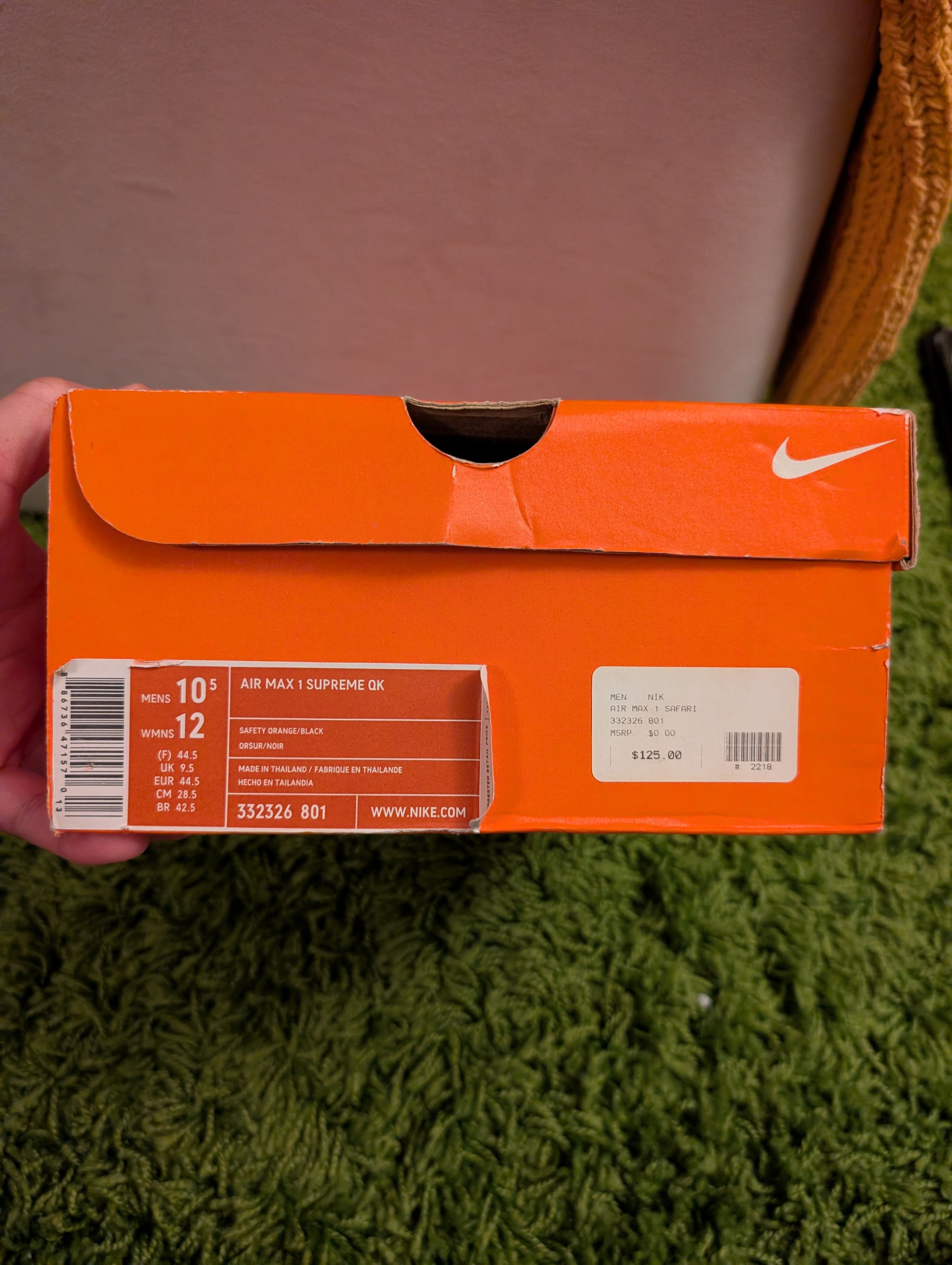 Nike Nike Air Max 1 Supreme QK Safari Size 10.5 Size US 10.5 / EU 43-44 - 11 Thumbnail