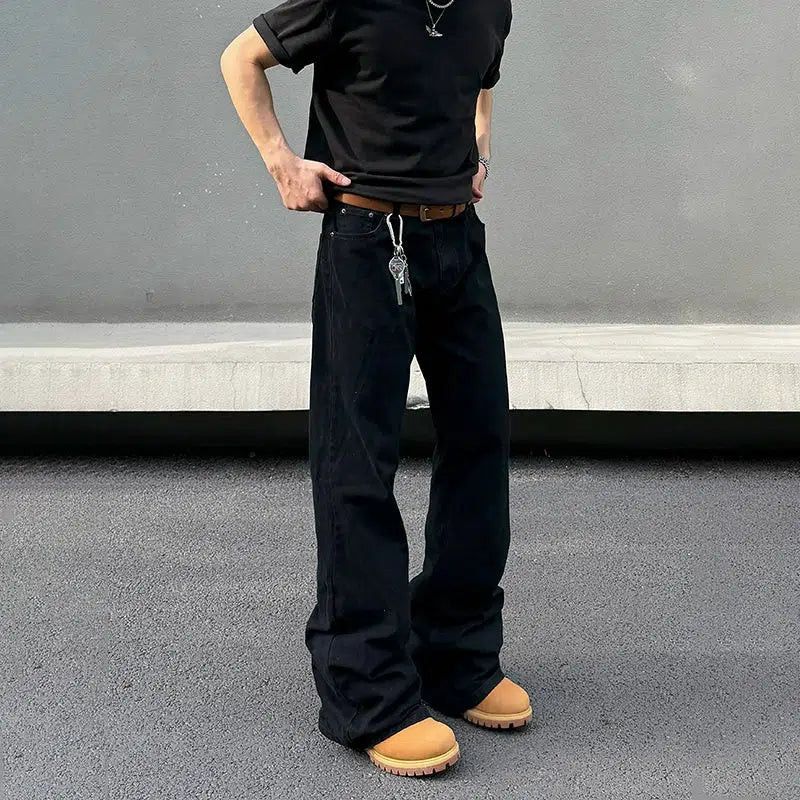 Japanese Brand × Jean Black Distressed Slim Straight Leg Jeans Size US 28 / EU 44 - 1 Thumbnail