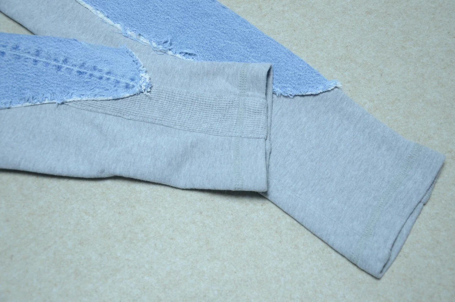 Greg Lauren Greg Lauren Classic Deconstructed Jeans-Sweatpants Paneled Size US 31 - 4 Thumbnail