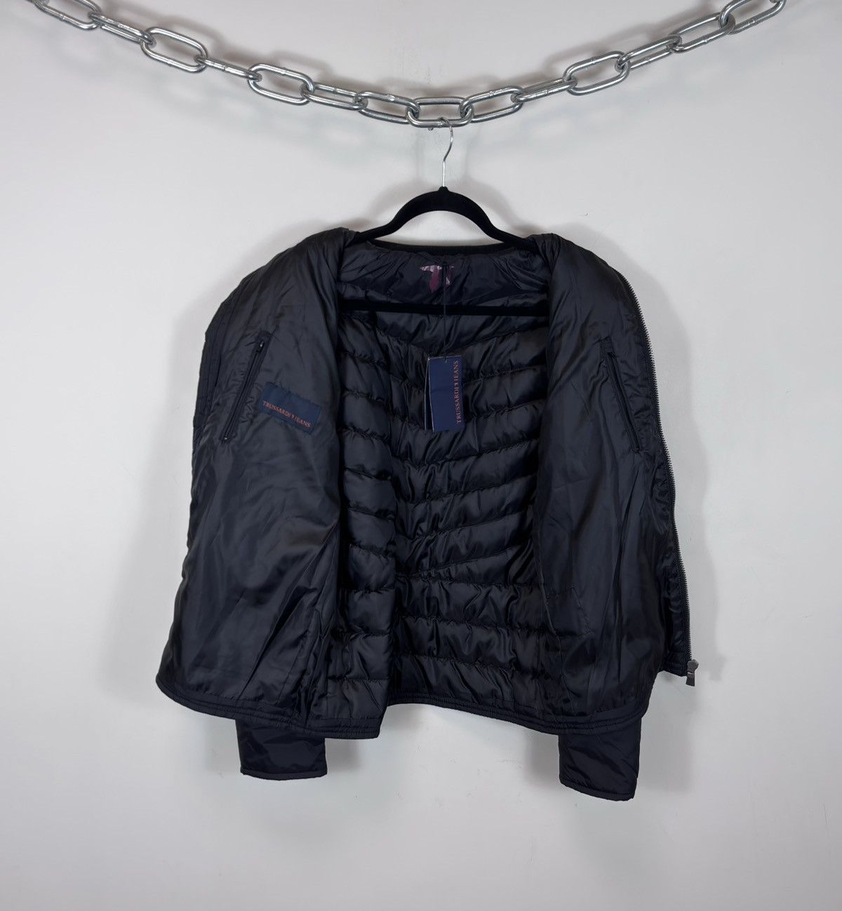 Trussardi Trussardi Jeans NWT Men’s Black Italian Luxury Bomber Jacket Size US M / EU 48-50 / 2 - 2 Thumbnail