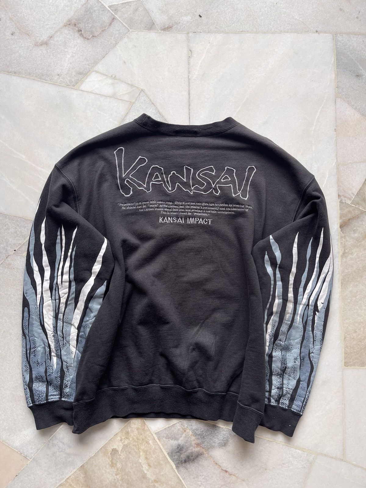 Designer × Japanese Brand × Kansai Yamamoto 90s Kansai Yamamoto Flame Sweatshirt Size US L / EU 52-54 / 3 - 1 Thumbnail