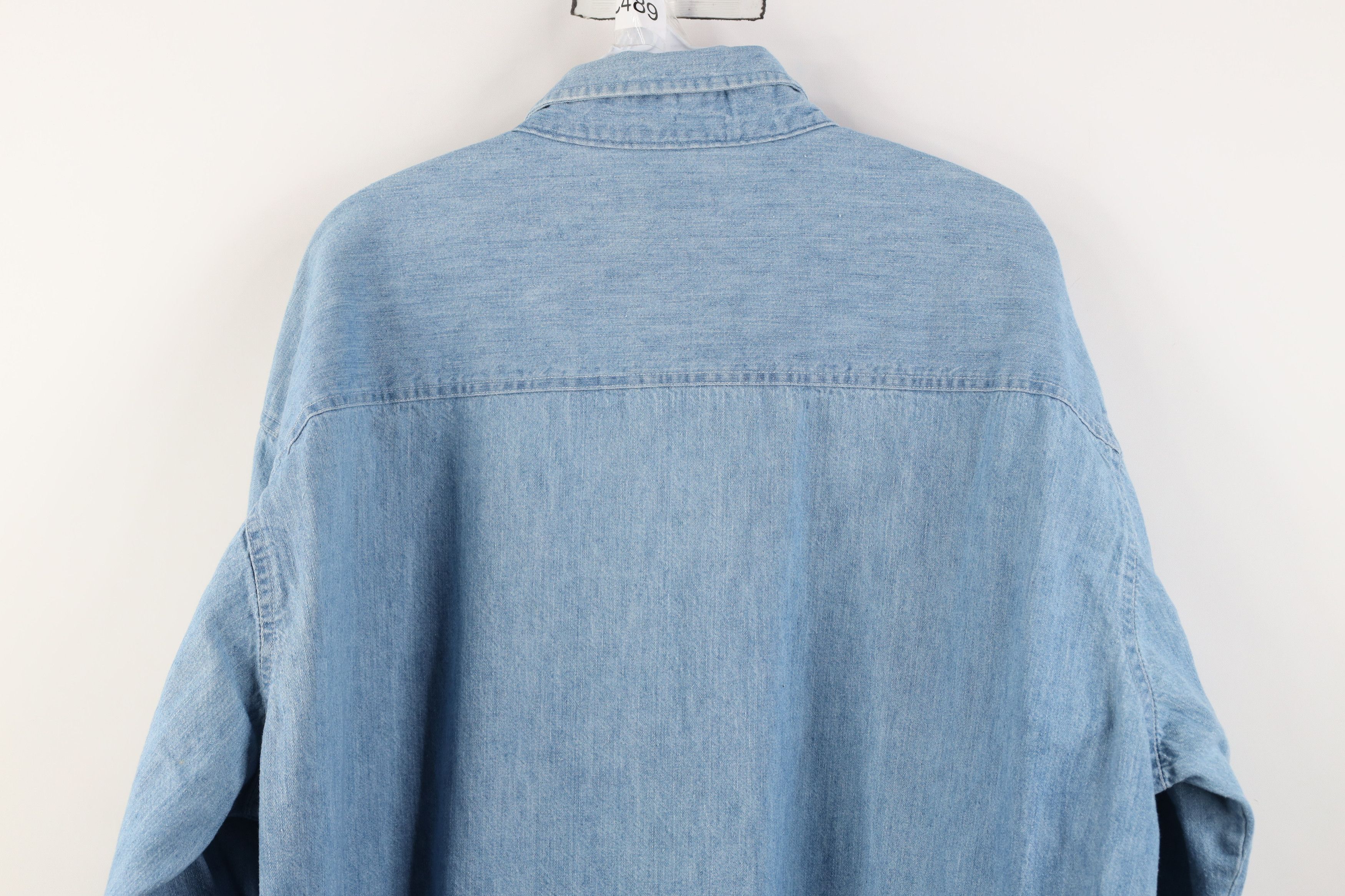 Vintage Vintage 90s Plumbers Union Denim Button Down Shirt Blue USA Size US XL / EU 56 / 4 - 13 Thumbnail