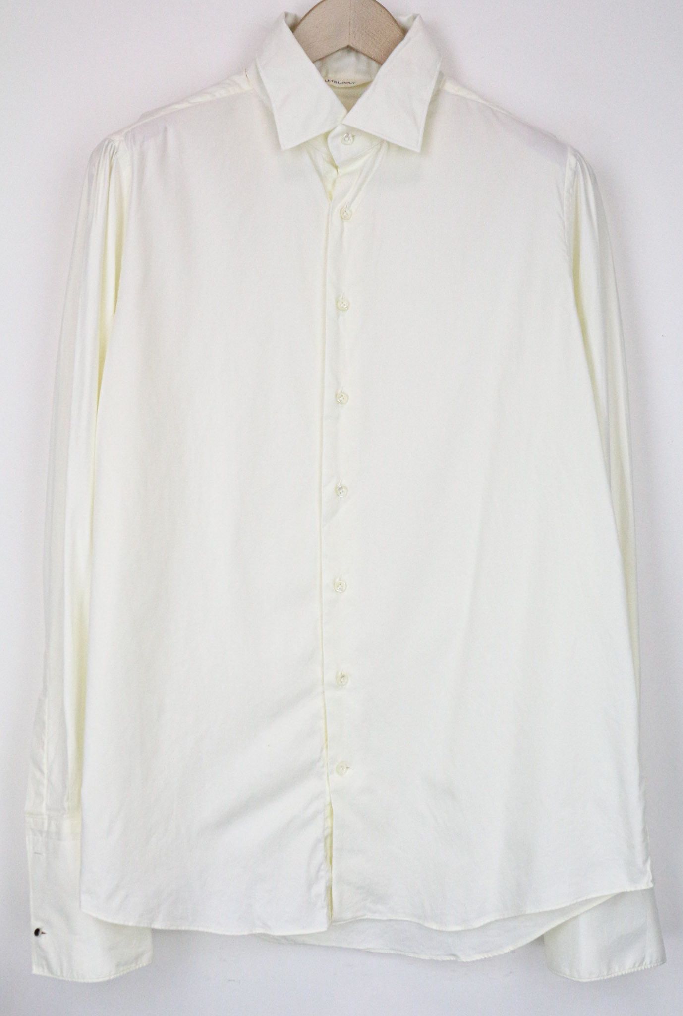 Suitsupply M Slim Fit Off-White Cotton Long Sleeve Shirt 79225 Size US M / EU 48-50 / 2 - 1 Thumbnail