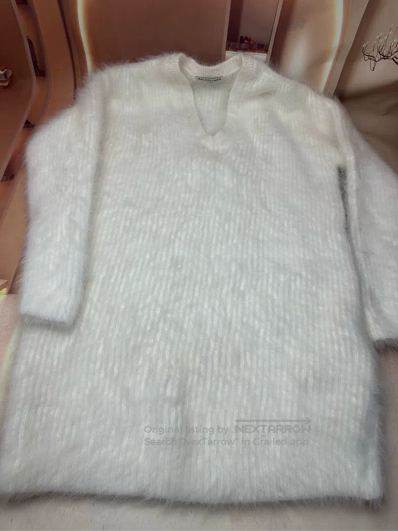 Balenciaga Balenciaga White Wool Cashmere Sweater Size XS / US 0-2 / IT 36-38 - 5 Thumbnail