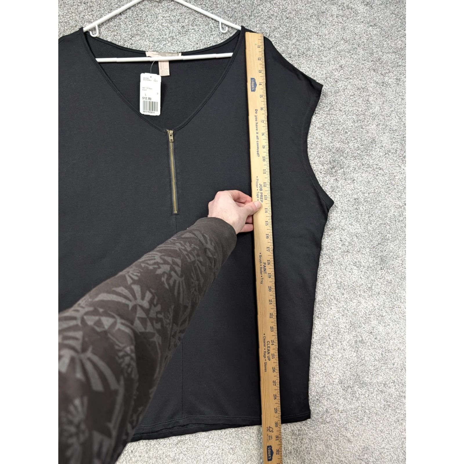 Forever 21 FOREVER 21 Tank Top L Black Sleeveless V-Neck 1/2 Zip Tunic Casual Summer Womens Size L / US 10 / IT 46 - 3 Thumbnail