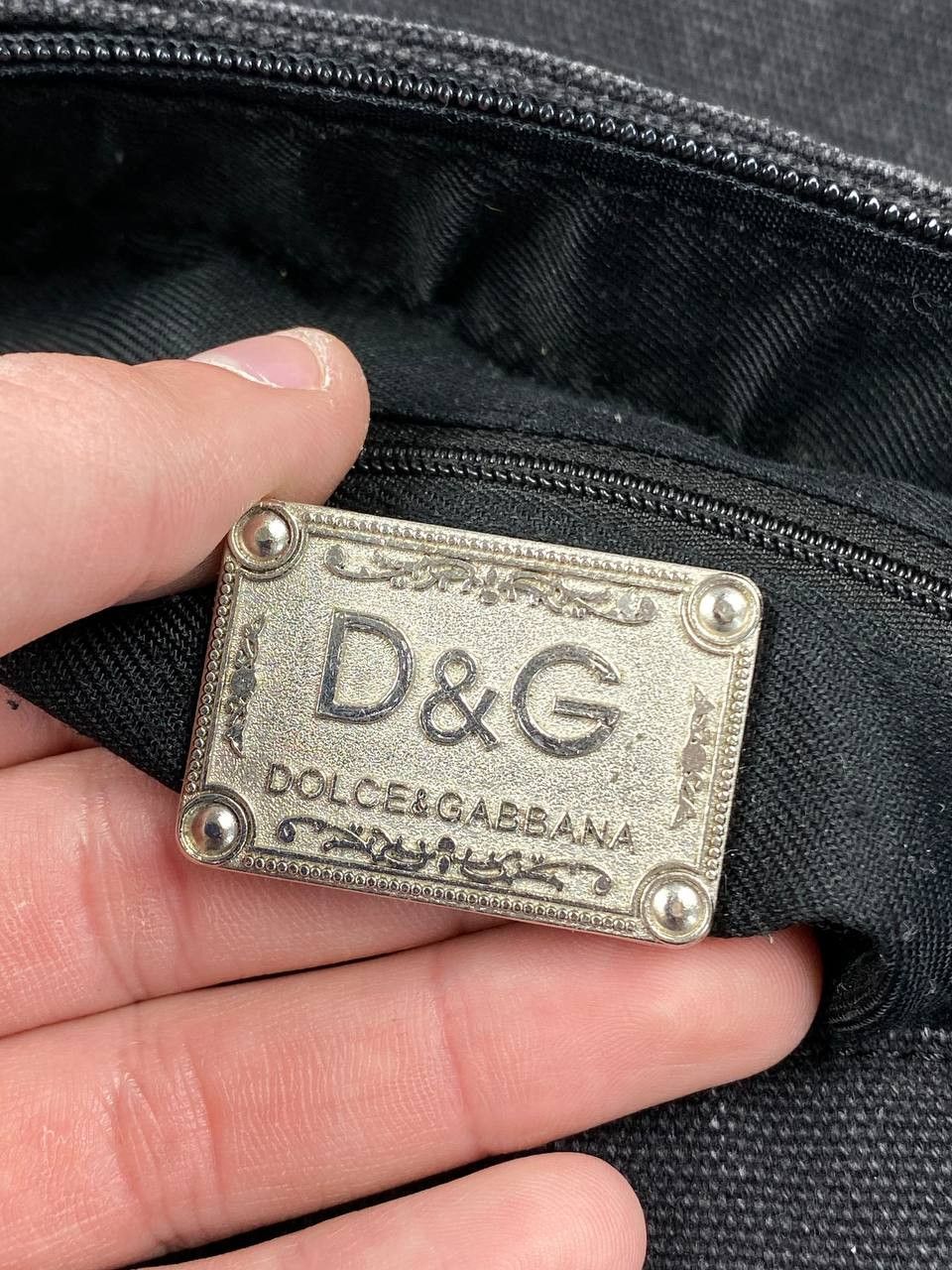 Dolce & Gabbana Dolce & Gabban Italia Corduroy Shoulder Bag Black Size ONE SIZE - 10 Thumbnail