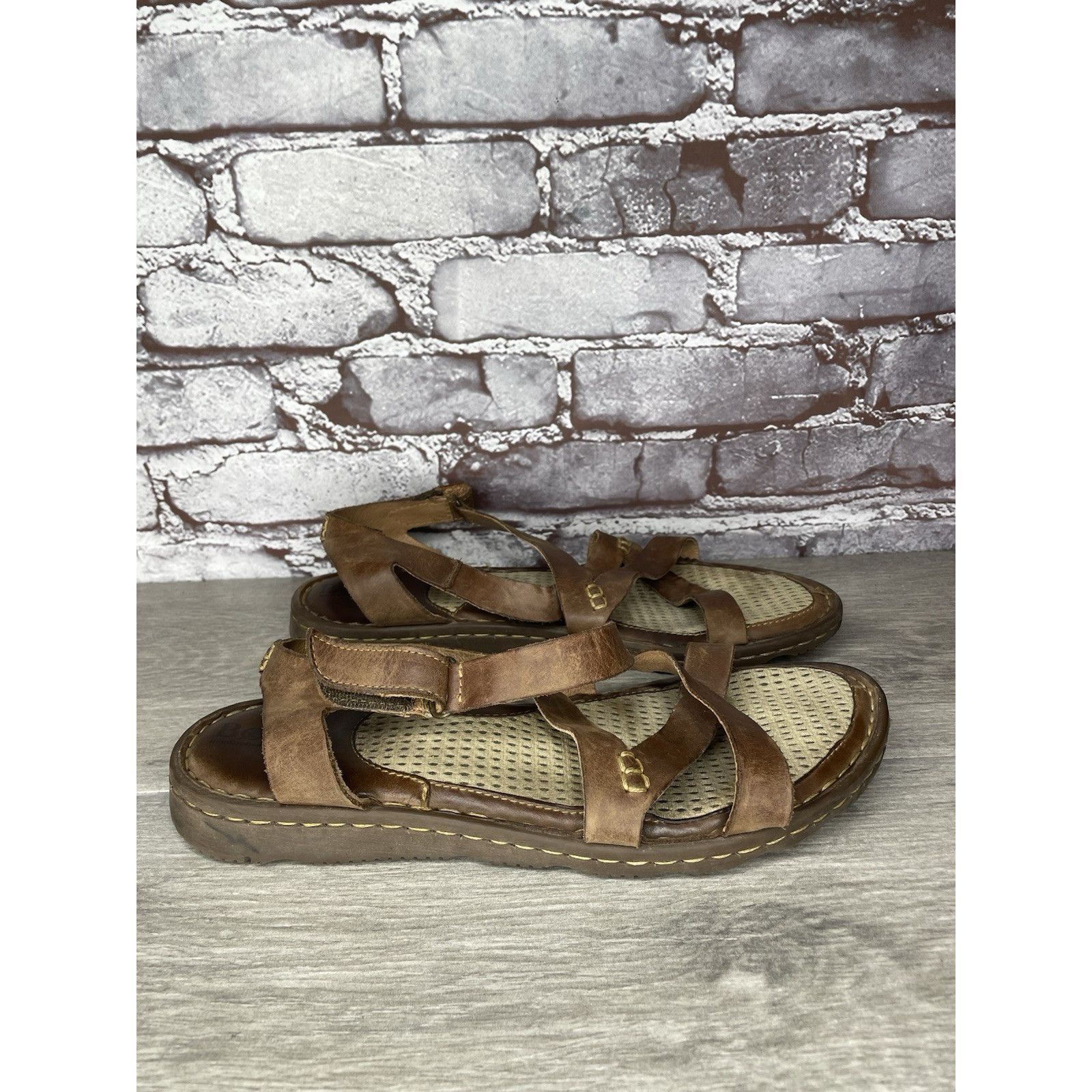 Born Born Handcrafted Brown Leather Strappy Casual Sandals Women’ Size US 10 / IT 40 - 10 Thumbnail