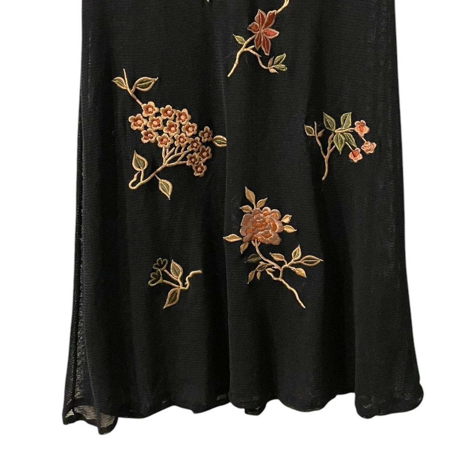 Vivienne Tam RARE VTG 90s Y2K Vivienne Tam black micro mesh floral dress Size XS / US 0-2 / IT 36-38 - 6 Thumbnail