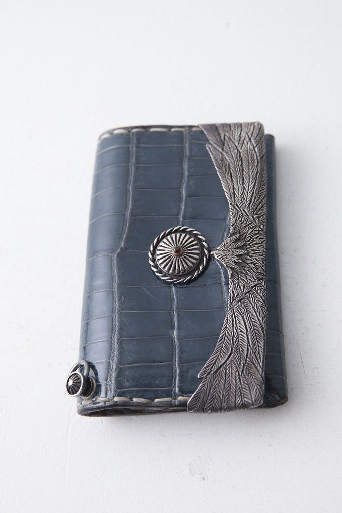 The Flat Head Silver & crocodile leather wallet Size ONE SIZE - 2 Thumbnail