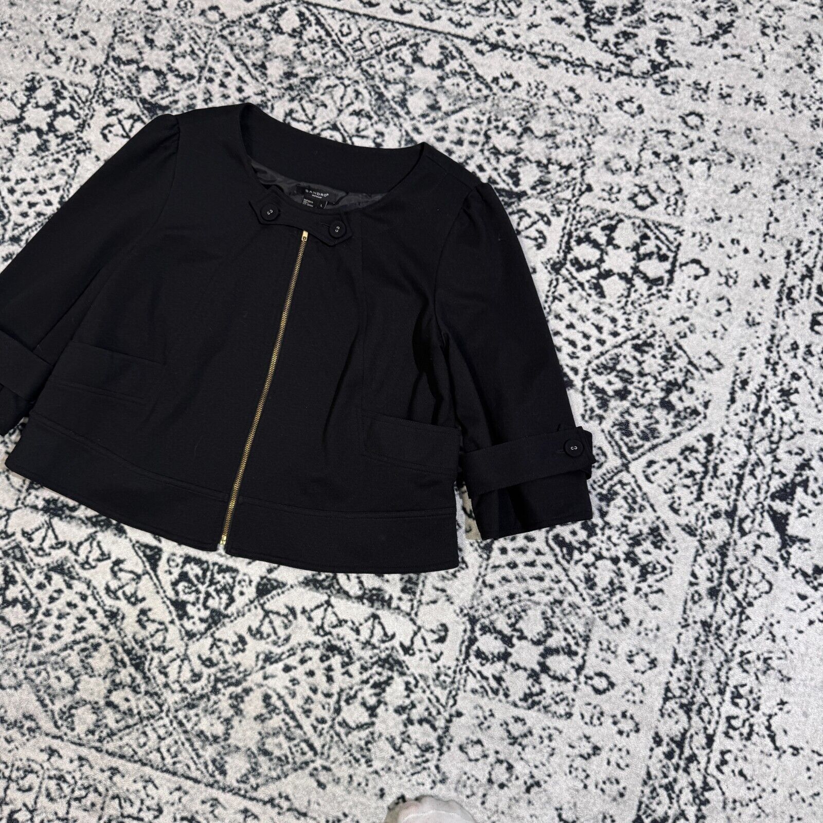 Vintage Vintage 90s Y2k Sandro Women's Black Viscose Blazer Size L Size US L / EU 52-54 / 3 - 5 Thumbnail