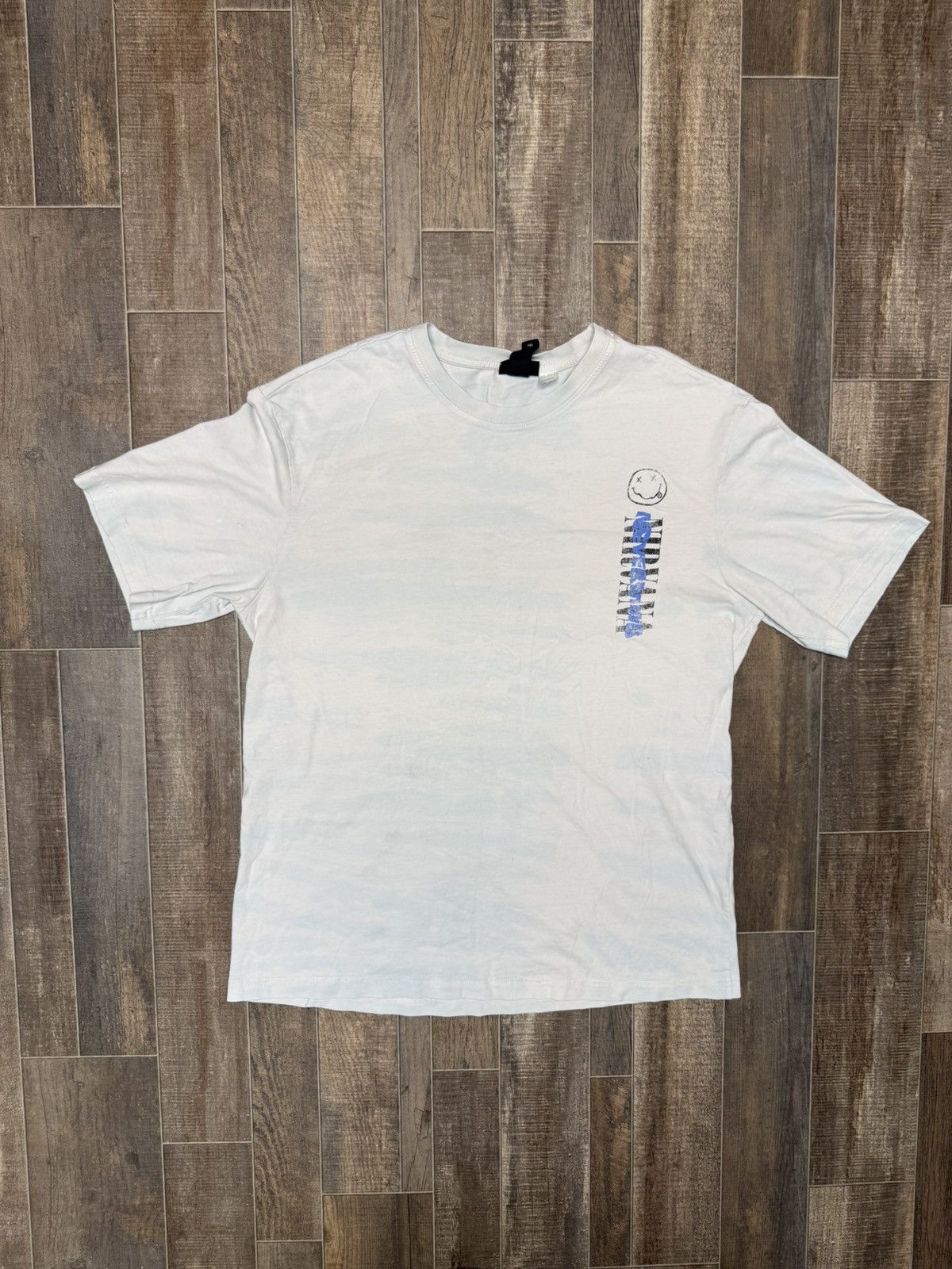 H&M H&M x Nirvana Tie-Dyed Blue White Nevermind Tee Relaxed Fit Size US L / EU 52-54 / 3 - 1 Thumbnail