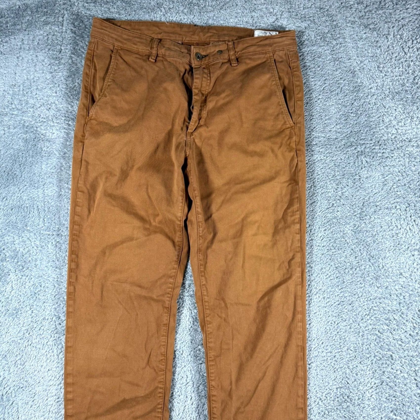 Rag & Bone Rag & Bone Chino Pants Mens 33x31 Stretch Toffee Cotton Brown Flat Front Slim Fit Casual Business Lightweight 5-Pocket Design Size US 33 - 3 Thumbnail