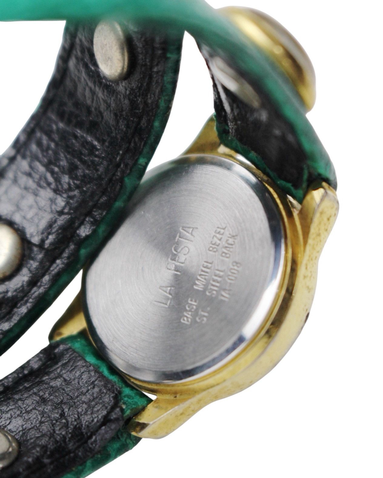 Vintage 1990S LA FESTA DESIGNER JAPAN GREEN EMBELLISHED STRAP WATCH Size ONE SIZE - 6 Thumbnail