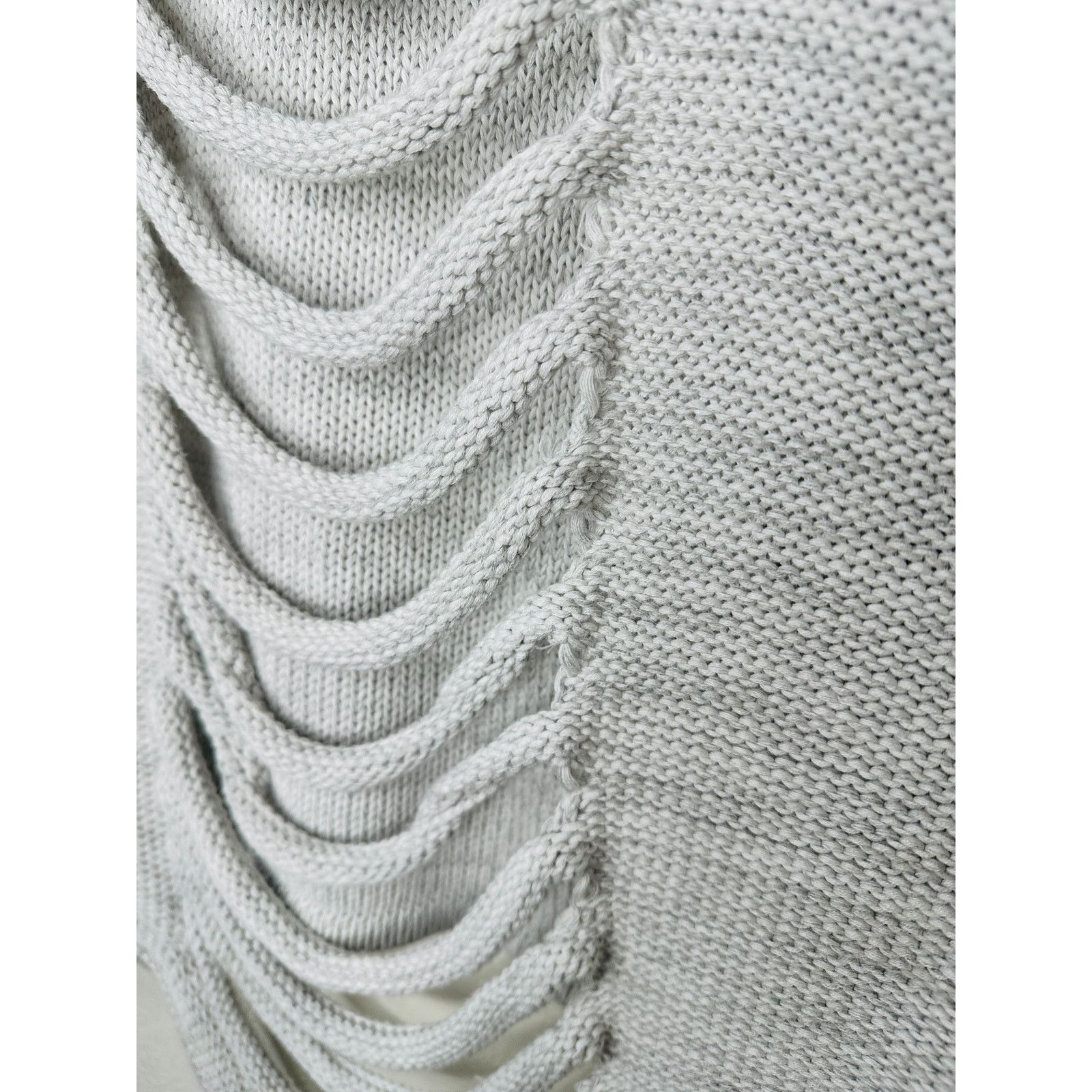 Other Stitches & Stripes Light Gray Crew Distressed Back Sweater Size XL / US 12-14 / IT 48-50 - 7 Thumbnail