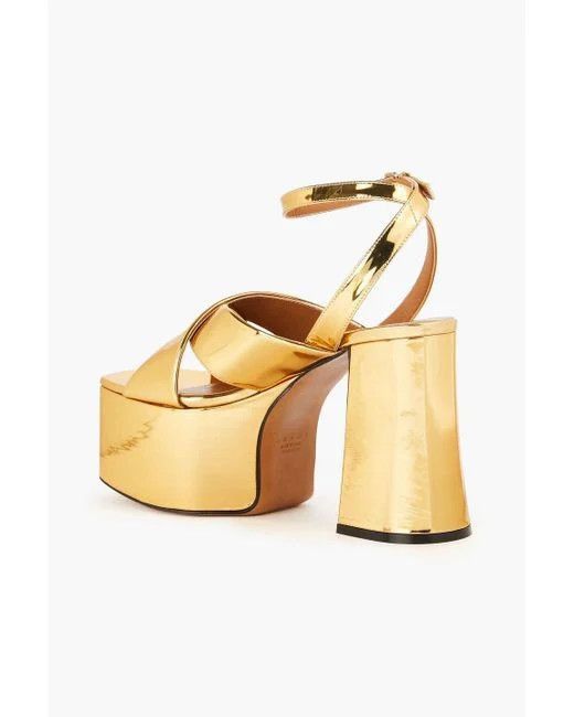 Marni o1w1db10125 Patent Leather Platform Sandals in Golden Size US 9.5 / IT 39.5 - 3 Thumbnail