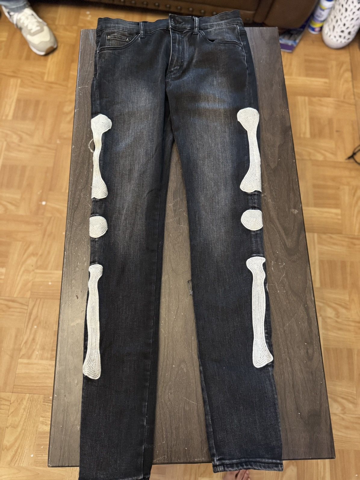 MNML 🦴 MNML M47 Bone Patch Skinny Jeans – Size 33 Size US 33 - 6 Thumbnail