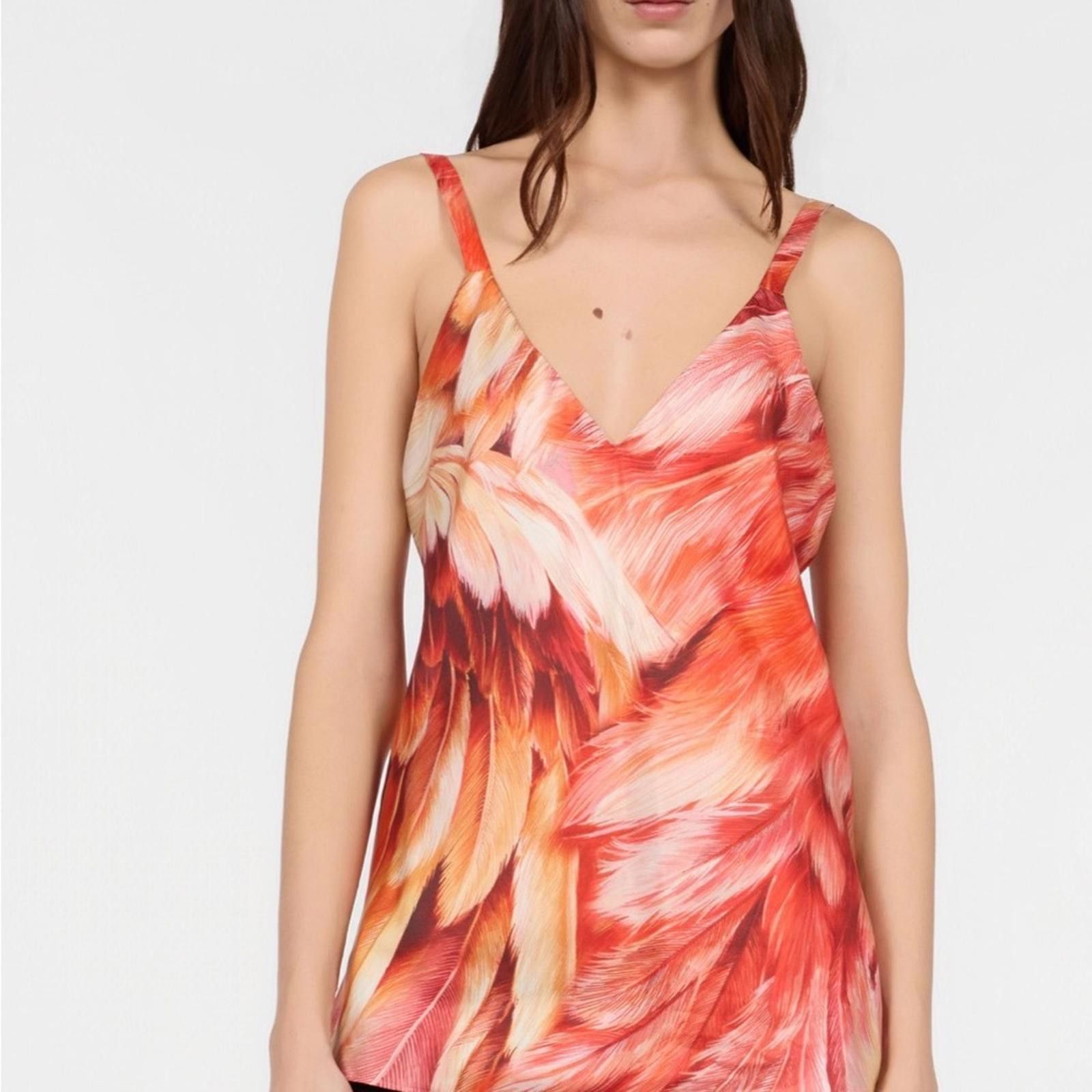 Roberto Cavalli Roberto Cavalli Plumange Print Camisole (40 or L) Size L / US 10 / IT 46 - 2 Thumbnail