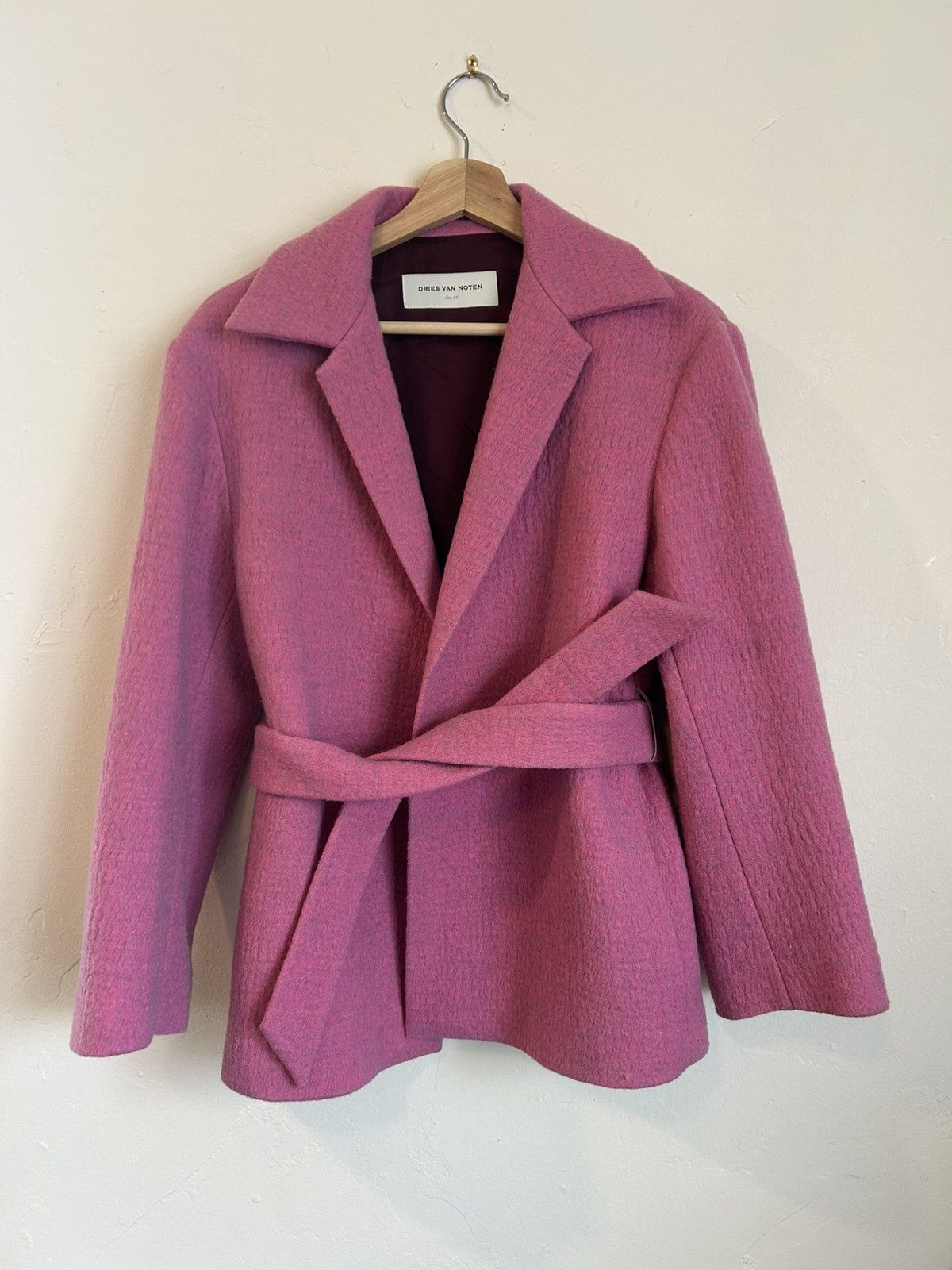 Dries Van Noten Dries Van Noten Wool Jacket. Pink Wool size M Size XS / US 0-2 / IT 36-38 - 1 Thumbnail
