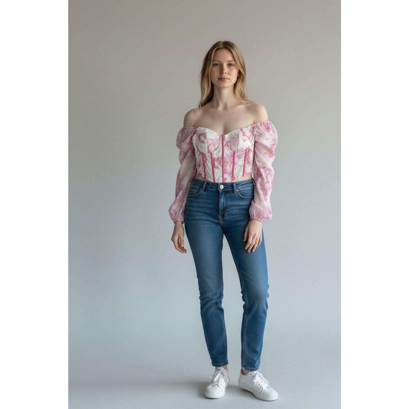 Abercrombie & Fitch Women’s Pink Corset Top Sheer Puff Sleeves Small Y2K Fairy Size S / US 4 / IT 40 - 2 Thumbnail