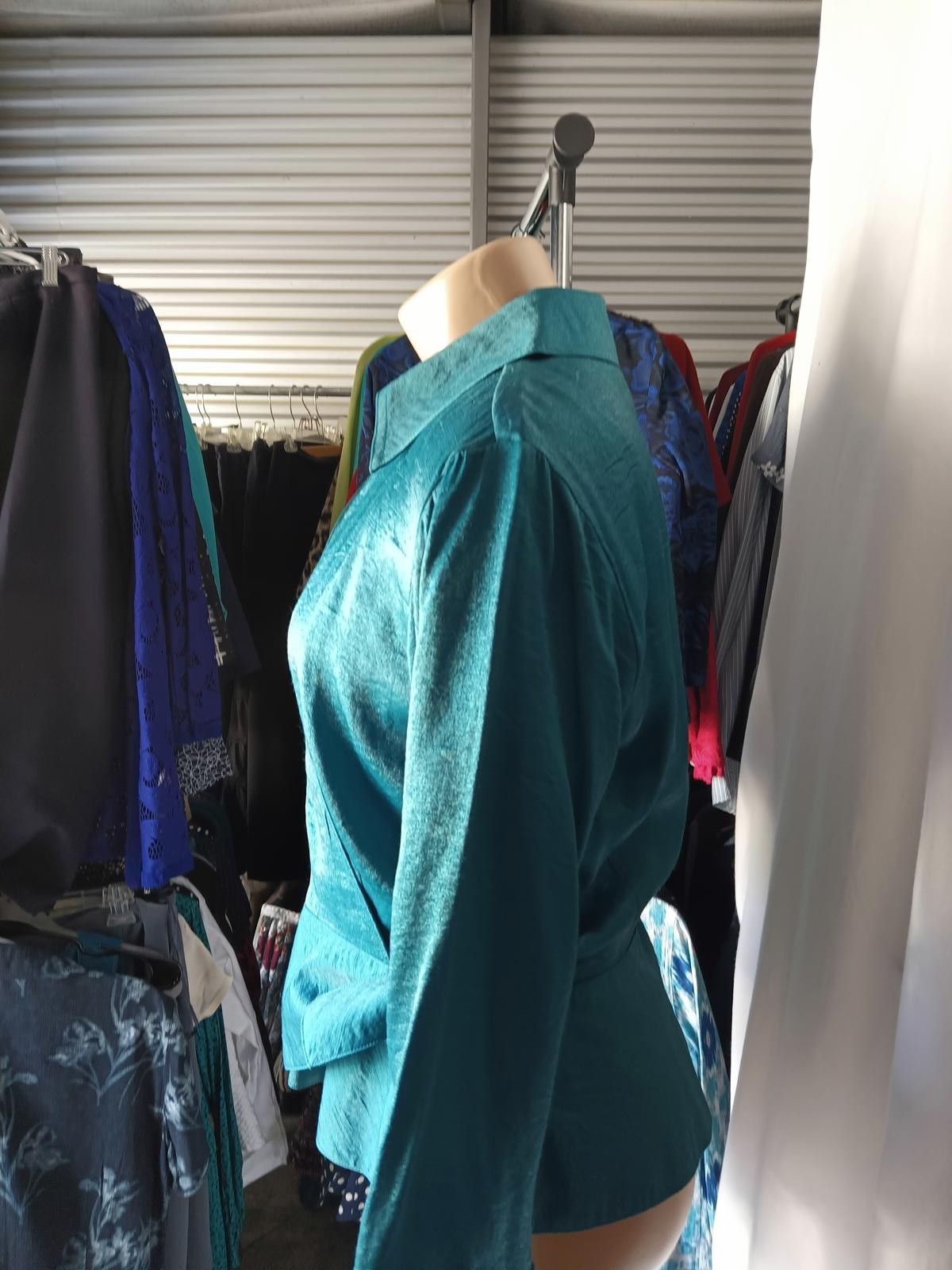Designer Multiples Women's Teal Wrap Top - Stylish and Versatile Size M / US 6-8 / IT 42-44 - 2 Thumbnail