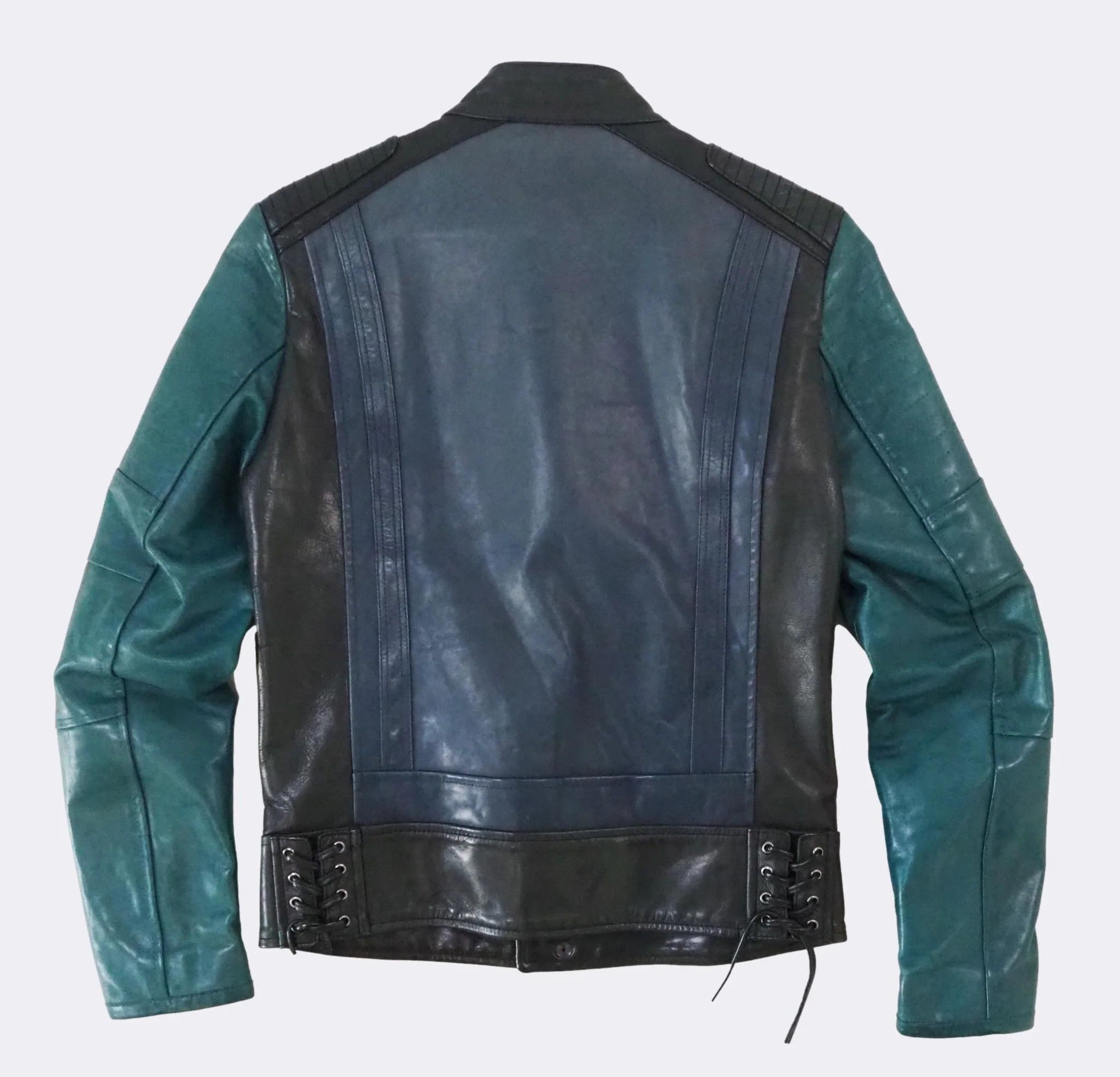 Diesel Black Gold Diesel Black Gold Bull Leather Biker Jacket Tricolor $1335 Size US S / EU 44-46 / 1 - 2 Thumbnail