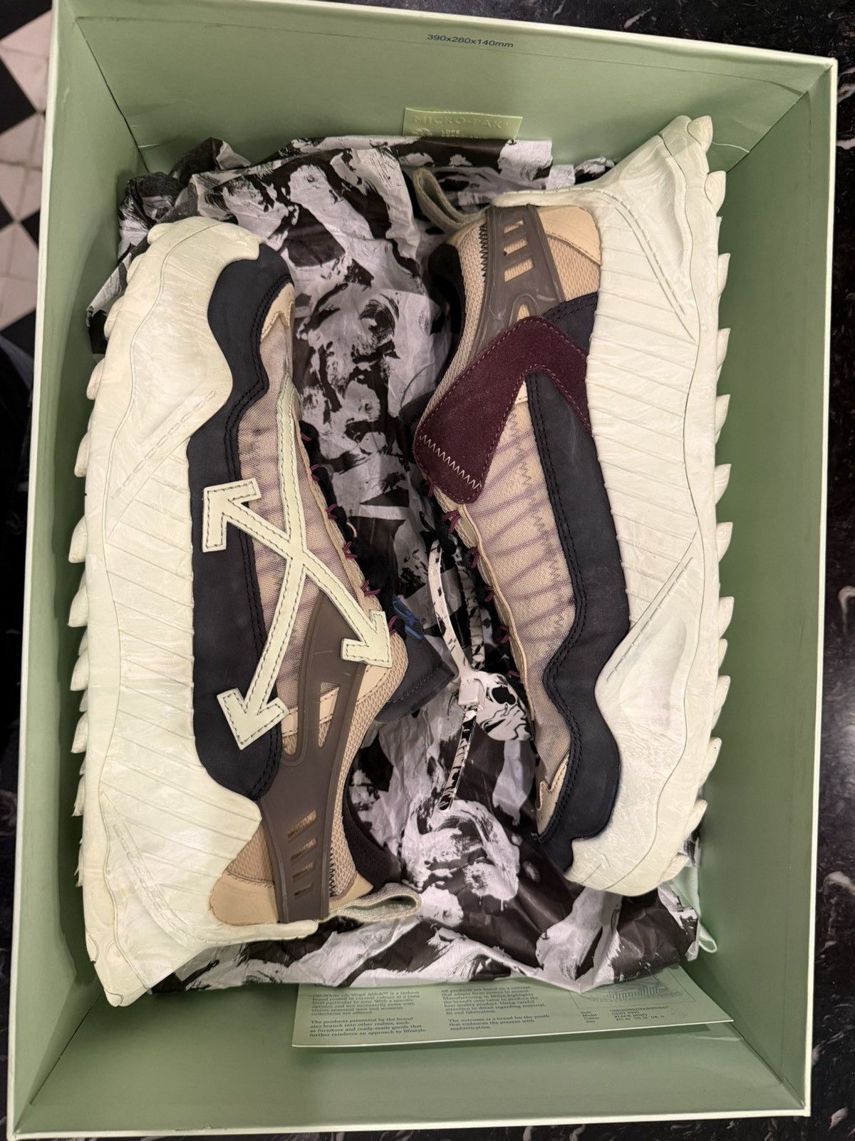 Off-White Off-white Odsy-1000 Green marble Size US 12 / EU 45 - 5 Thumbnail