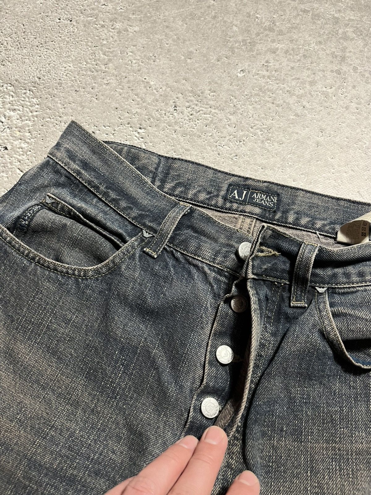Armani × Vintage Custom Vintage Armani Jeans AJ Logo Denim Jeans Size US 30 / EU 46 - 15 Thumbnail