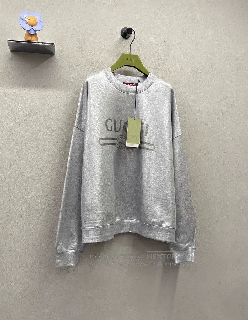 Gucci Gucci Silver long-sleeved sweatshirt Size US M / EU 48-50 / 2 - 3 Thumbnail