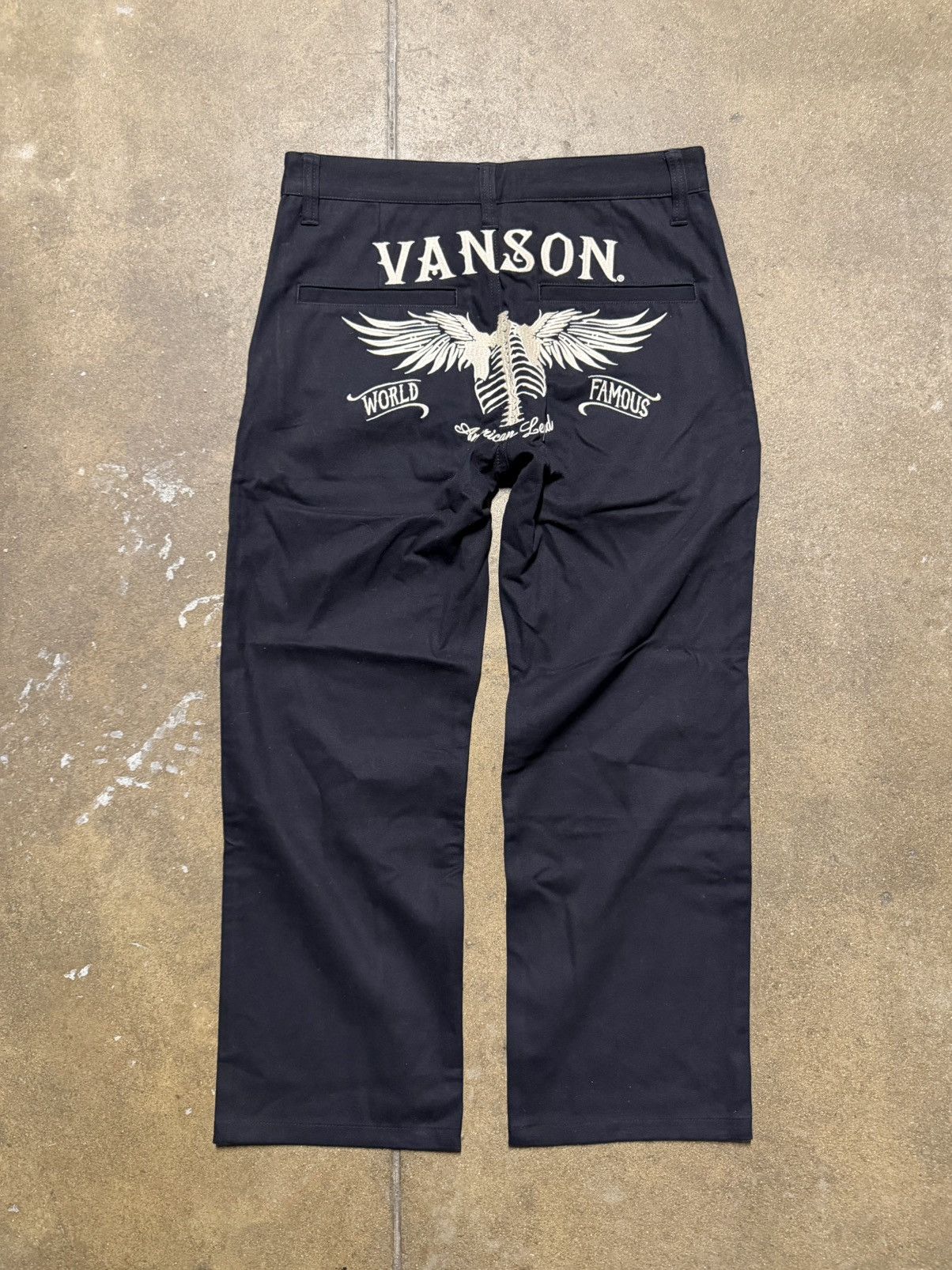 Vanson Leathers Vanson leathers rare embroidered work chino trousers 30 Size US 30 / EU 46 - 1 Thumbnail
