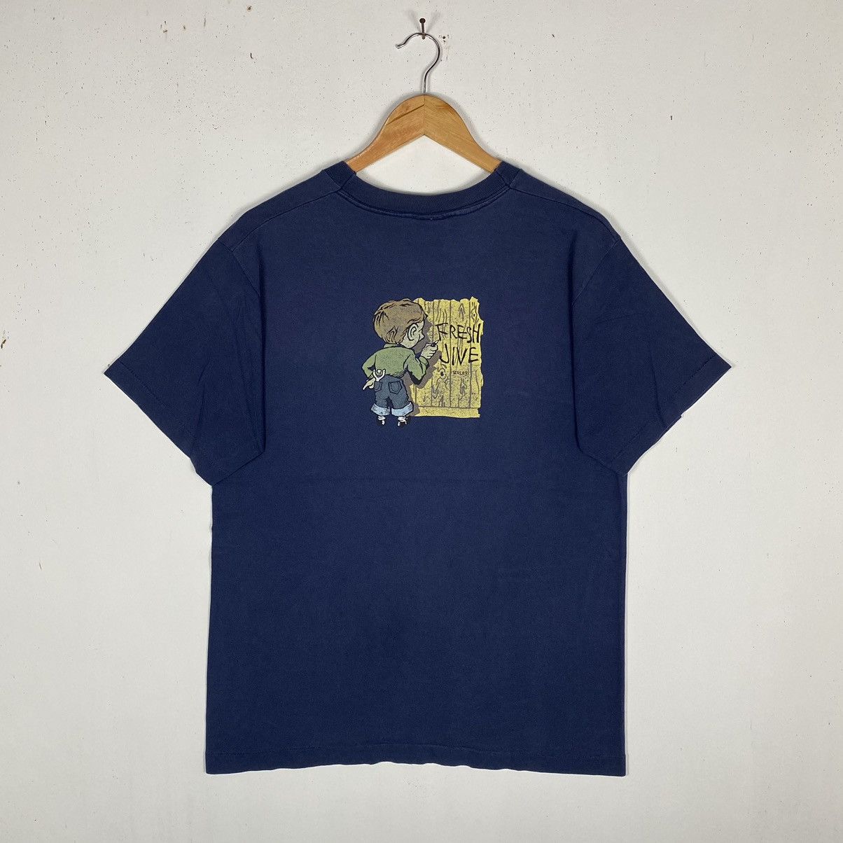 Freshjive Vintage 90's FRESHJIVE Rules Graphic Faded Skate Tee Size US M / EU 48-50 / 2 - 2 Thumbnail