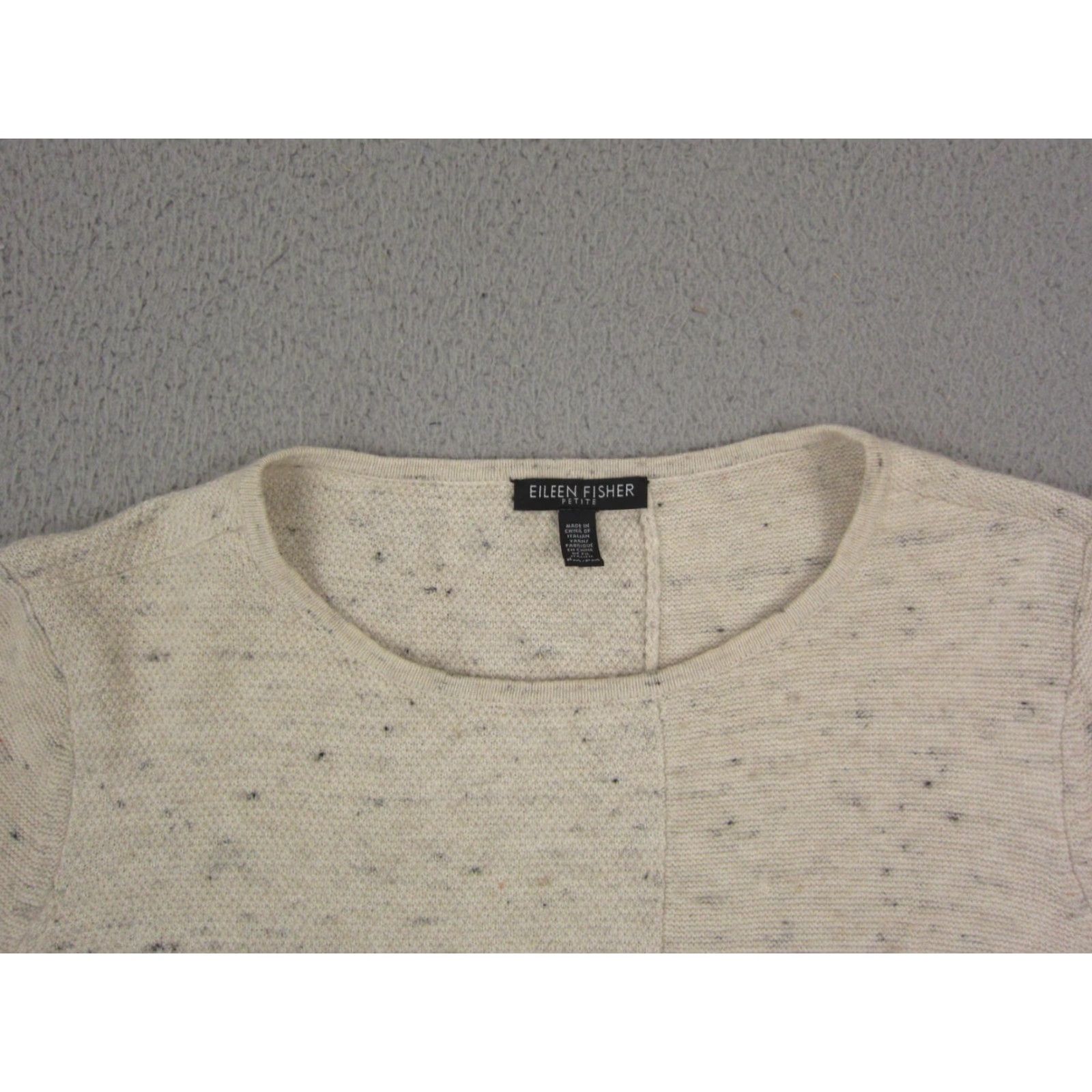 Eileen Fisher Eileen Fisher Sweater Womens Petite PM M Beige Crew Neck Long Sleeve Open-Knit Pullover Casual Knit Wool Cotton Nylon Holiday 80s 90s Classic Womens Size M / US 6-8 / IT 42-44 - 2 Thumbnail