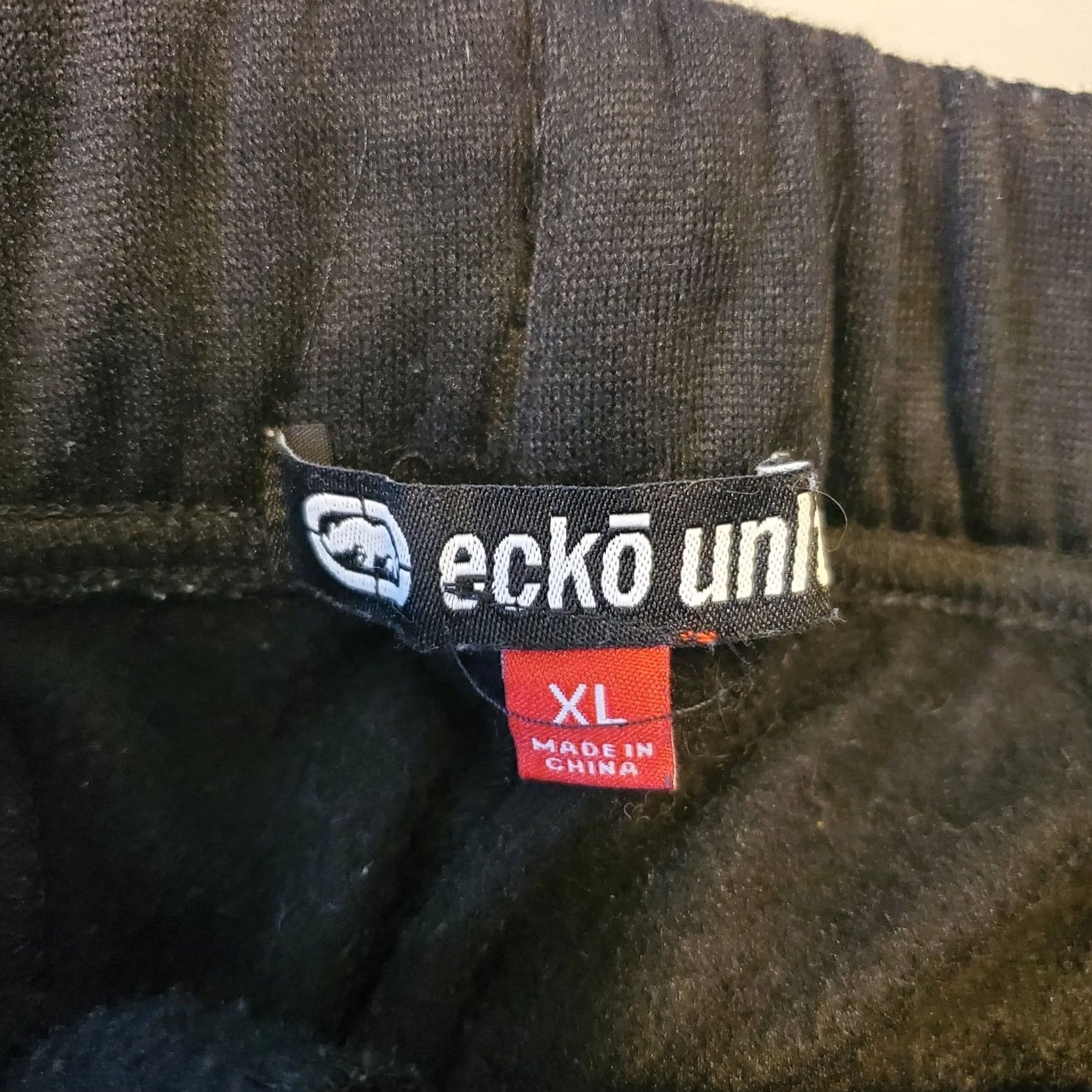 Ecko Unltd. VINTAGE Ecko Unltd Sweatpants Mens XL Regular Black White Solid Wrap Logo Pockets Drawstring Inseam 30" Size US 36 / EU 52 - 7 Thumbnail