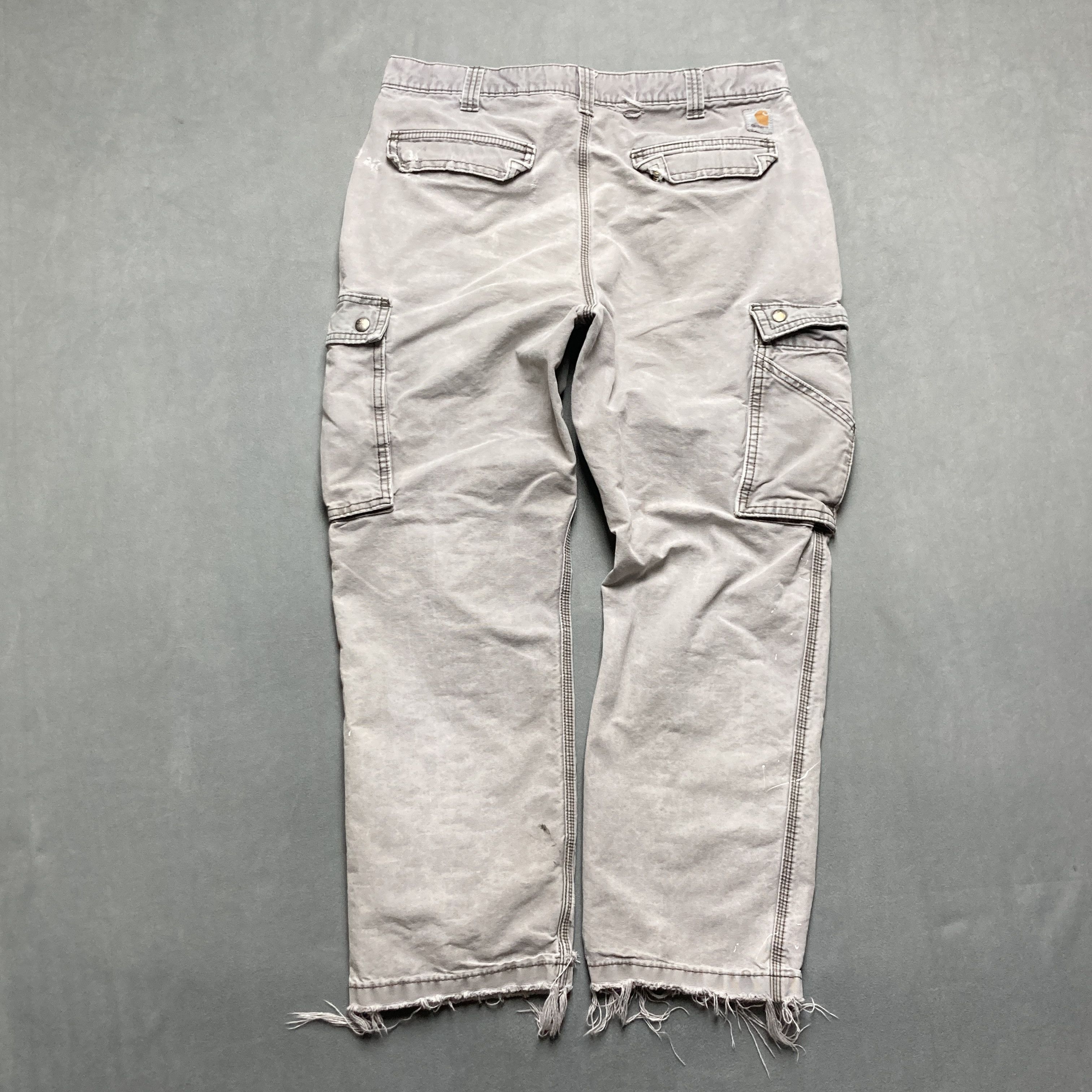 Carhartt Carhartt 36x30 Gray 100% Cotton Canvas Cargo Pants Thrashed Size US 36 / EU 52 - 2 Thumbnail