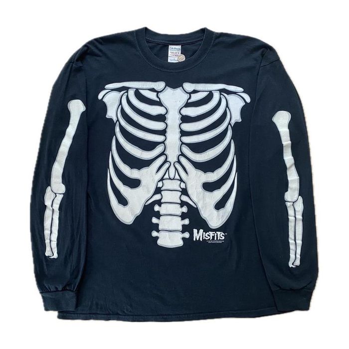 Vintage 1997 Misfits Glow in the Dark Skeleton Long Sleeve T-Shirt