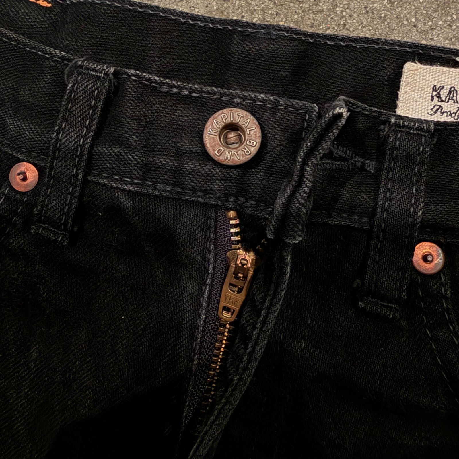 Kapital Kapital toshikiyo hirata black washed denim jeans patch Size US 29 - 6 Thumbnail
