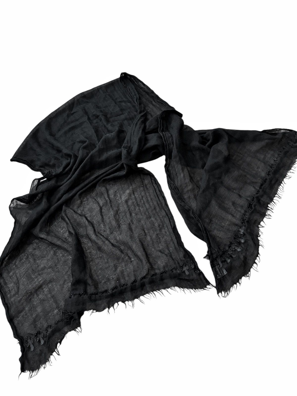 Chrome Hearts RARE 44 Mini Cross Cashmere Silk Sheer Scarf Size ONE SIZE - 7 Thumbnail