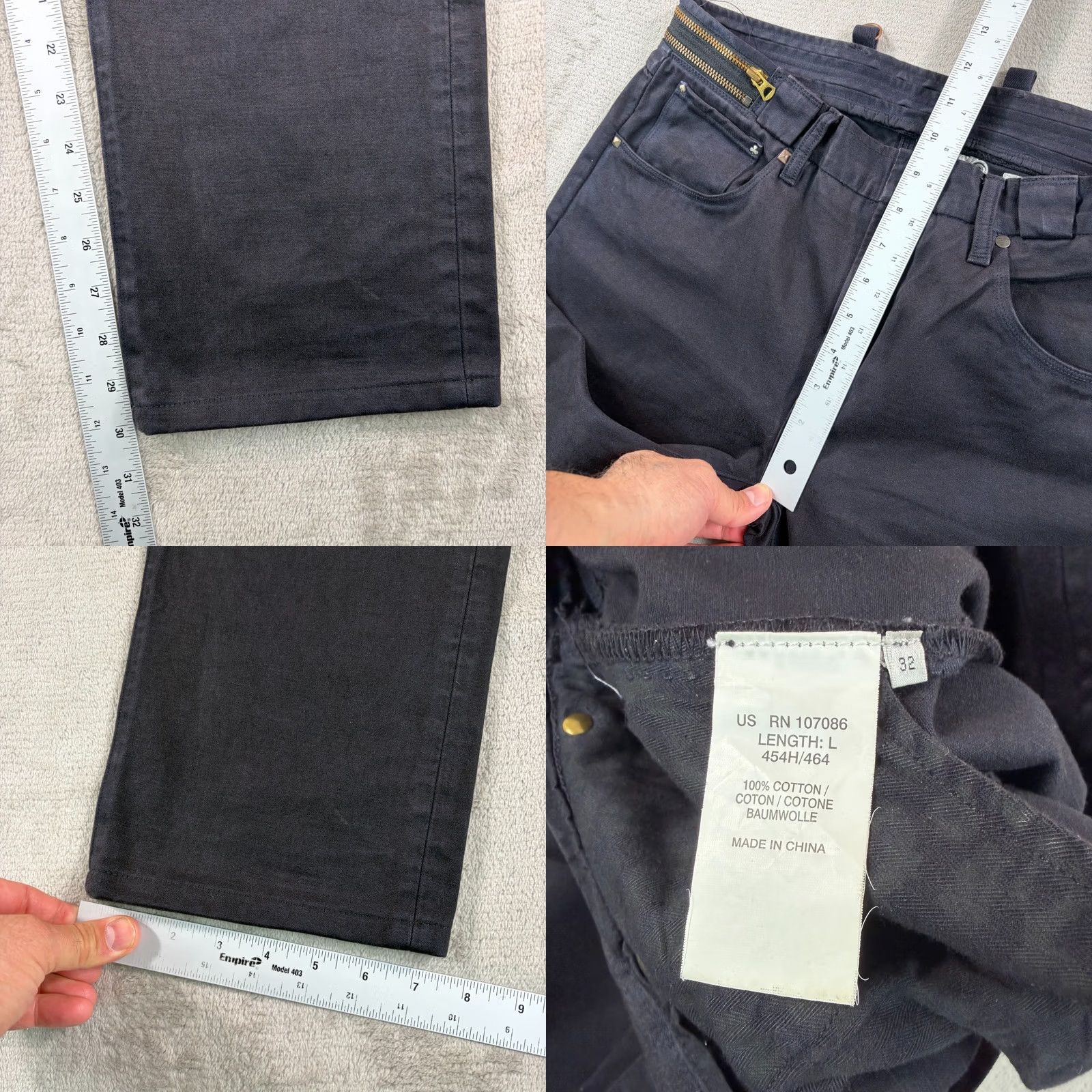 Paul Smith Paul Smith Jeans Men 33x30 Zipper Waistband Denim Black Slim Straight 5-Pocket City Designer Rare Size US 33 - 8 Thumbnail