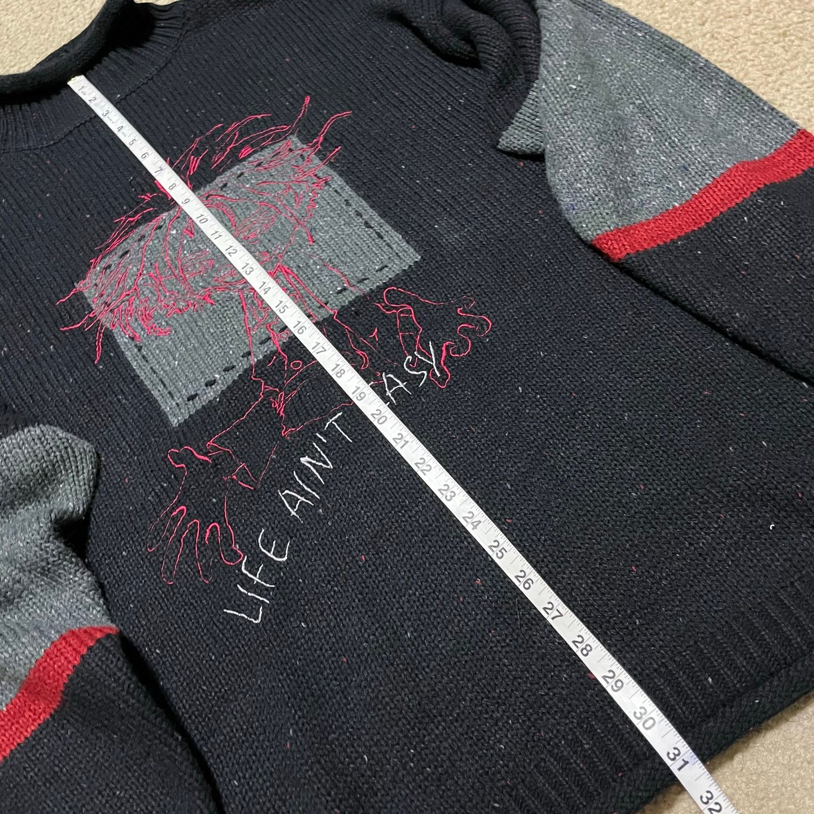 Other Y2K Godbody Life Ain’t Easy Knit Sweater Graphic Turtleneck Size US L / EU 52-54 / 3 - 5 Thumbnail