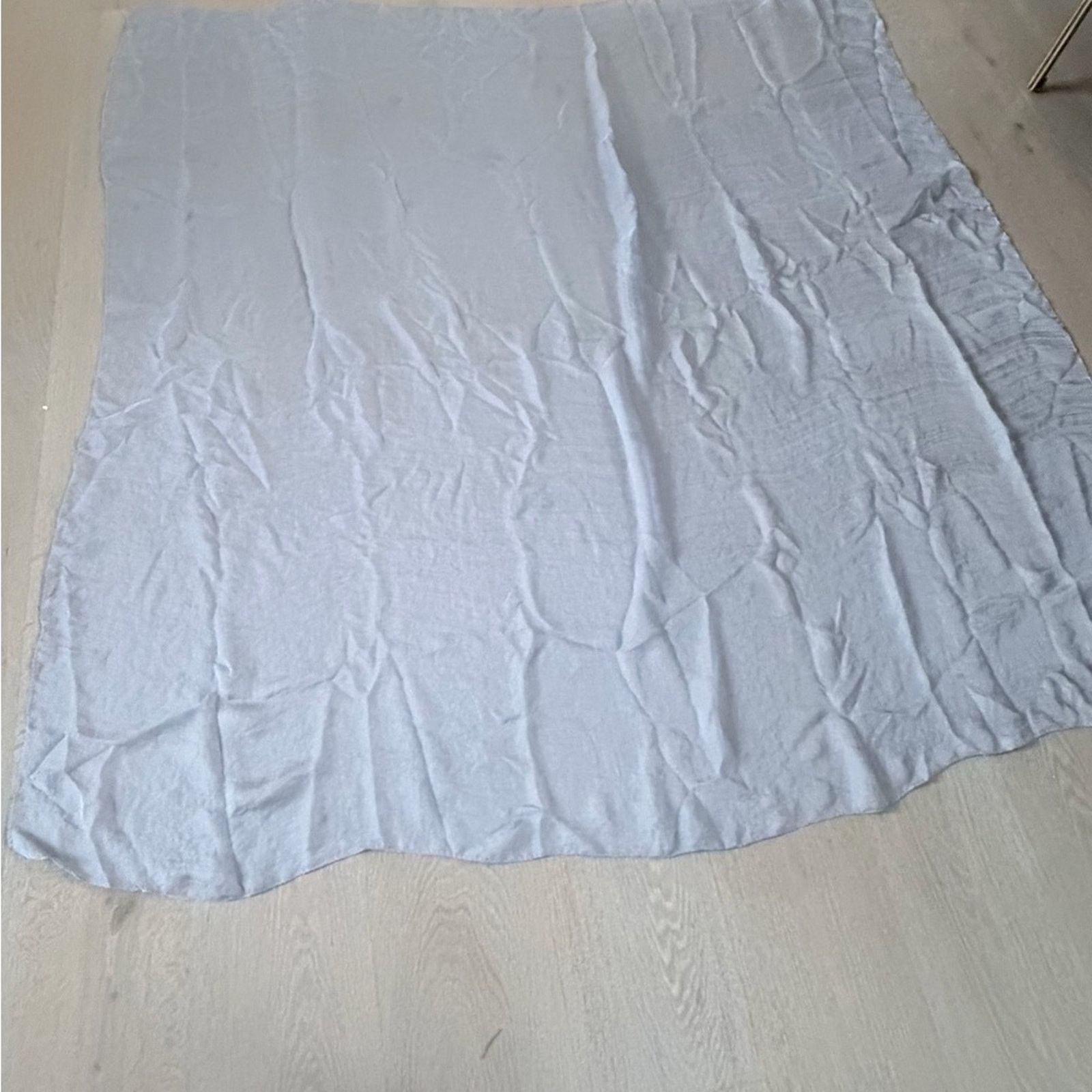 Other Light Blue Gray Sheer Y2K Boho Vintage Scarf 55*55 Size ONE SIZE - 7 Thumbnail