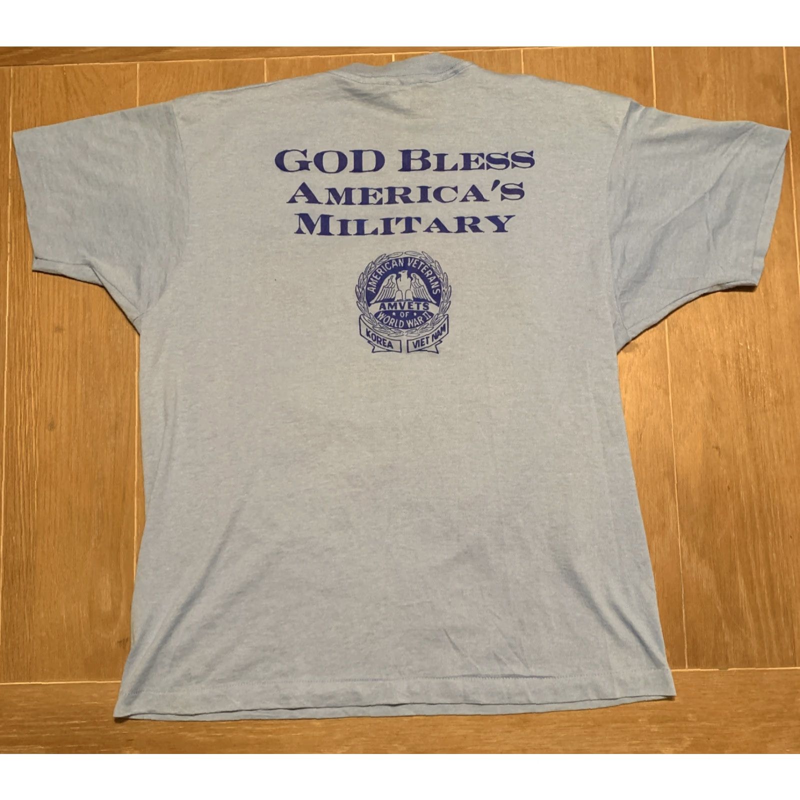 Vintage VINTAGE Operation Desert Storm AMVETS Screen Stars T Shirt XL Blue Mens Size XL Stitch Shirt Size US XL / EU 56 / 4 - 5 Thumbnail