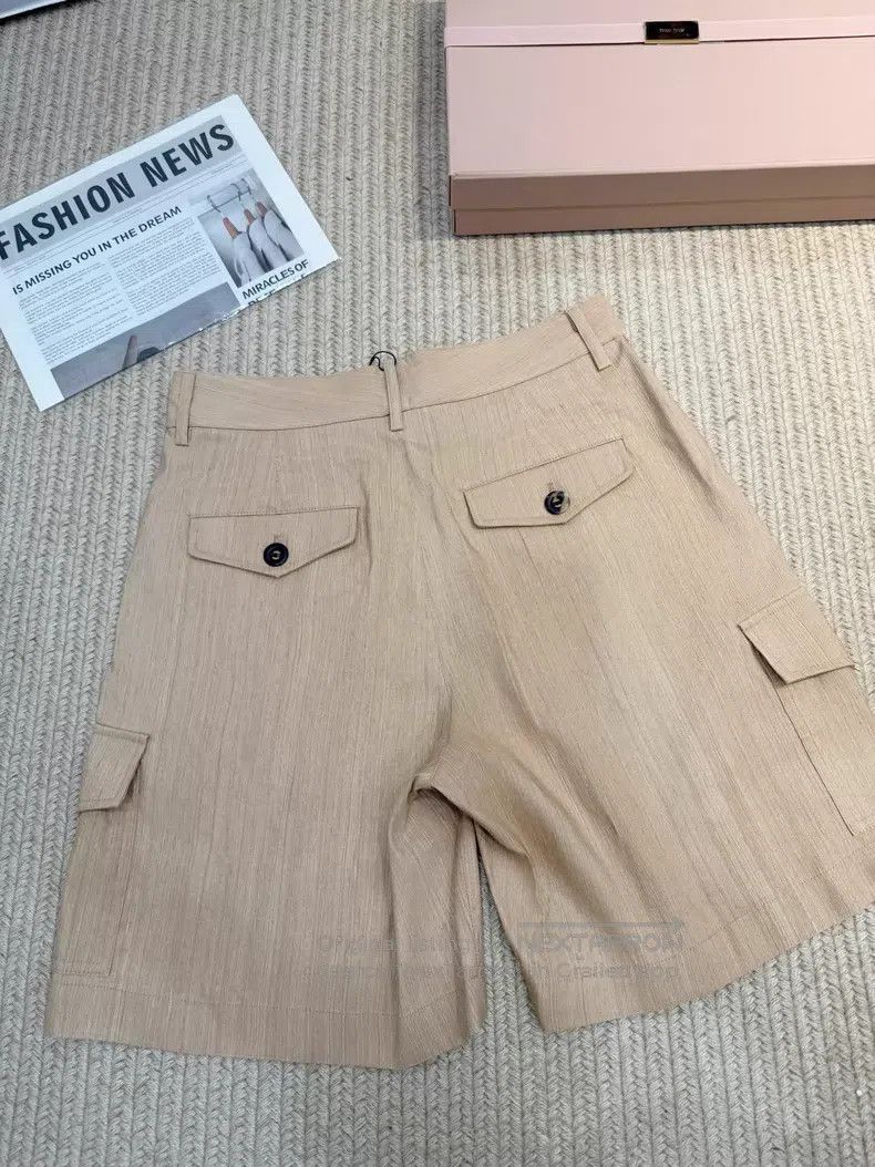 Loro Piana Loro Piana Ginseng Light Yellow Solid Zip Pocket Casual Sh Size 27" / US 4 / IT 40 - 2 Thumbnail