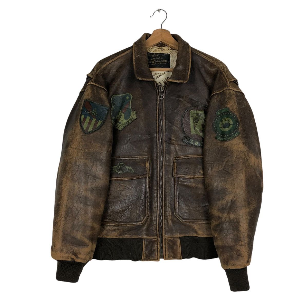 Vintage 🔥VINTAGE LEATHER JACKET AIR FORCE MILITARY BUZZ RICKSONS Size US M / EU 48-50 / 2 - 10 Thumbnail