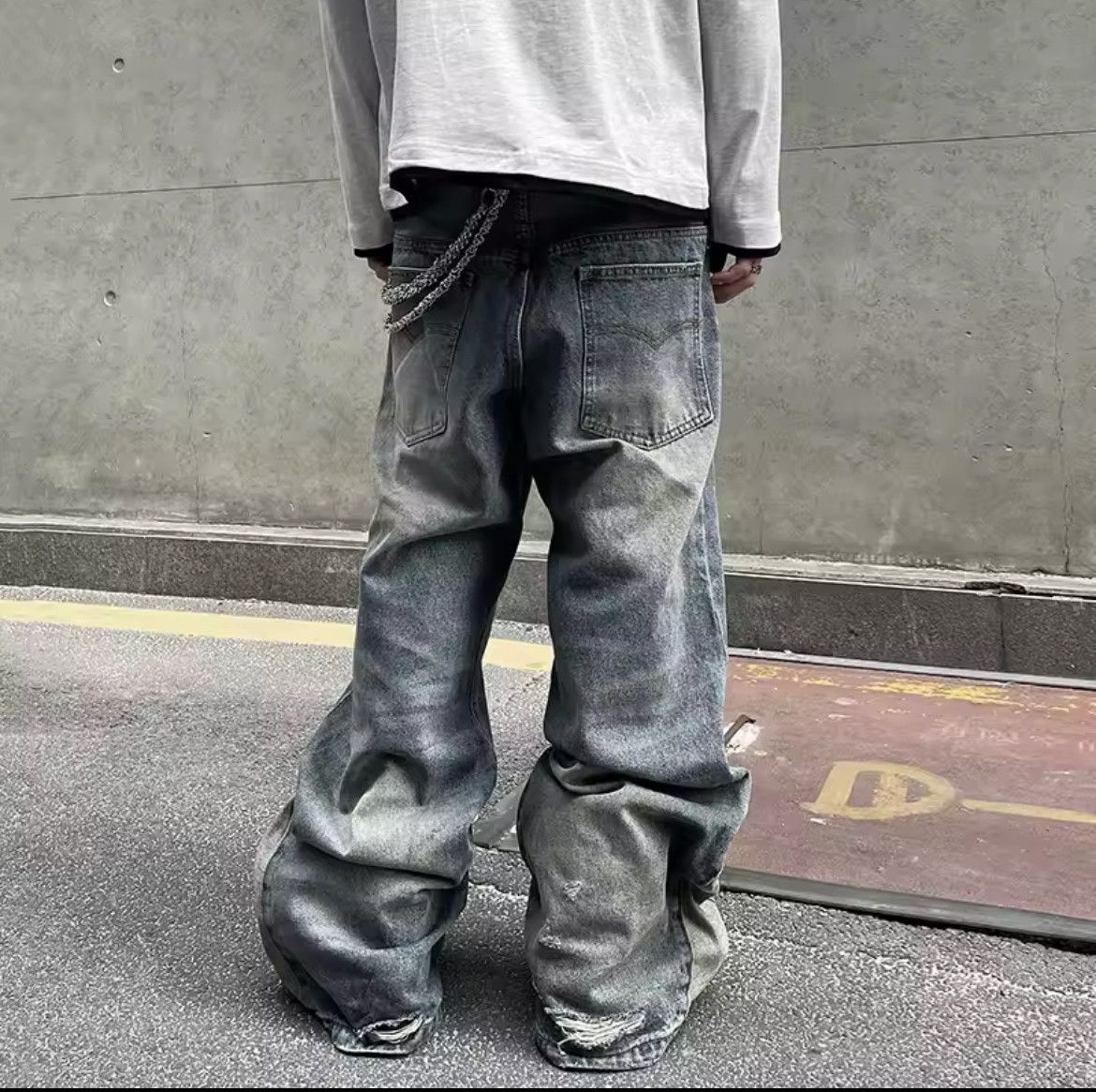 Japanese Brand × Jean Vintage Splicing Ring Button Micro Ripped Jeans Size US 32 / EU 48 - 4 Thumbnail