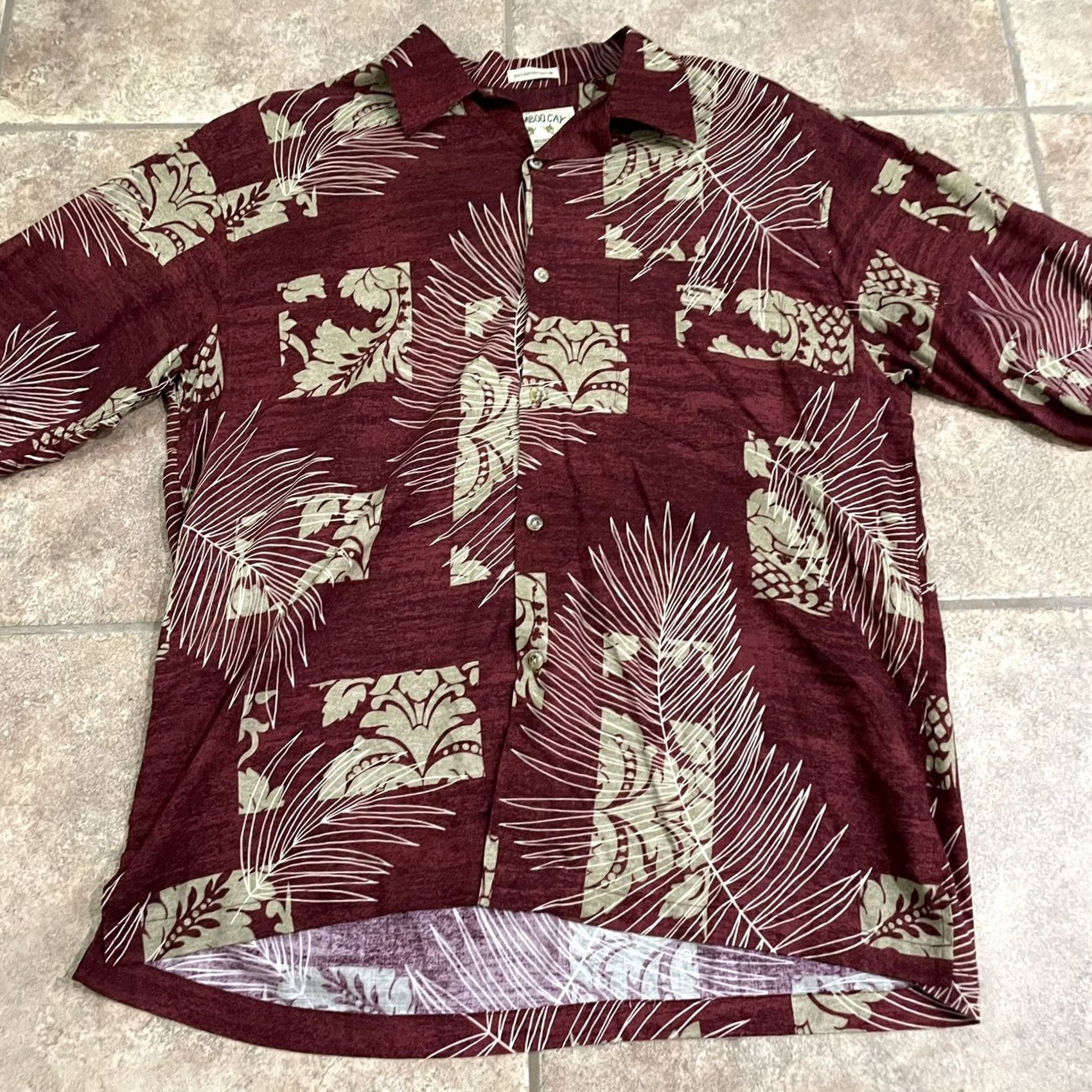 Vintage Bamboo Cay Hawaiian Shirt Mens Size L Short Sleeve 100% Rayon Maroon Red Button-Up Hawaii Shirt L Mens Size US L / EU 52-54 / 3 - 2 Thumbnail
