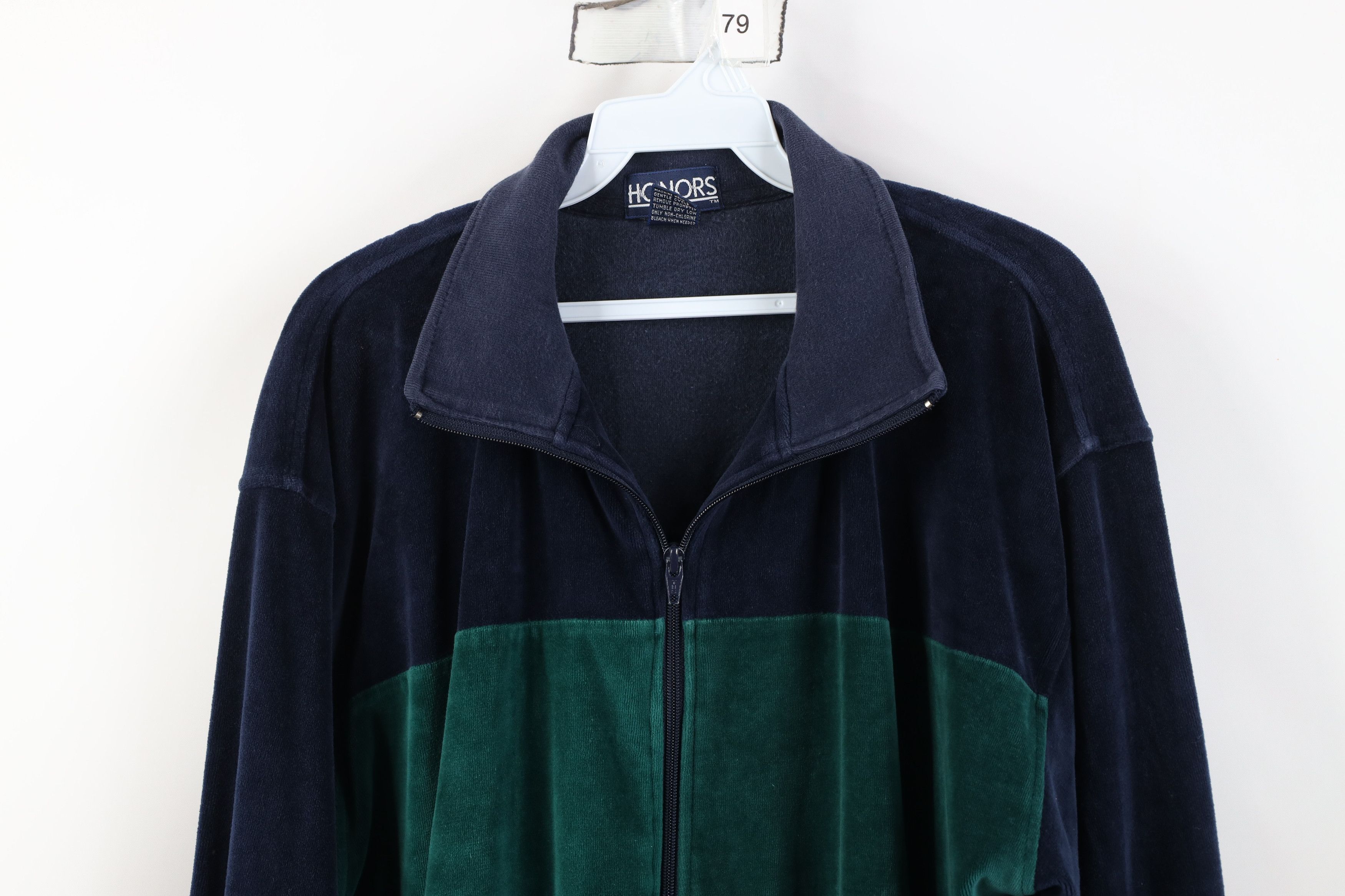 Vintage Vintage 90s Streetwear Block Velour Warm Up Track Jacket Size US M / EU 48-50 / 2 - 2 Thumbnail