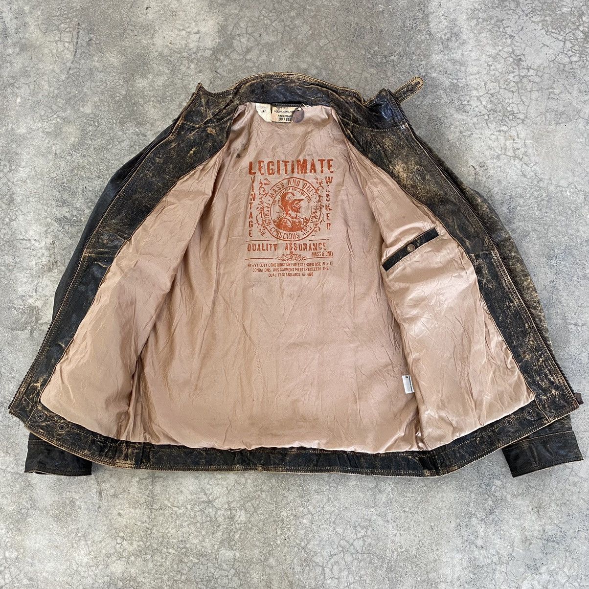 Leather Vintage Mass & Only Faded Patina Buffalo Leather Moto Jacket Size US M / EU 48-50 / 2 - 21 Thumbnail