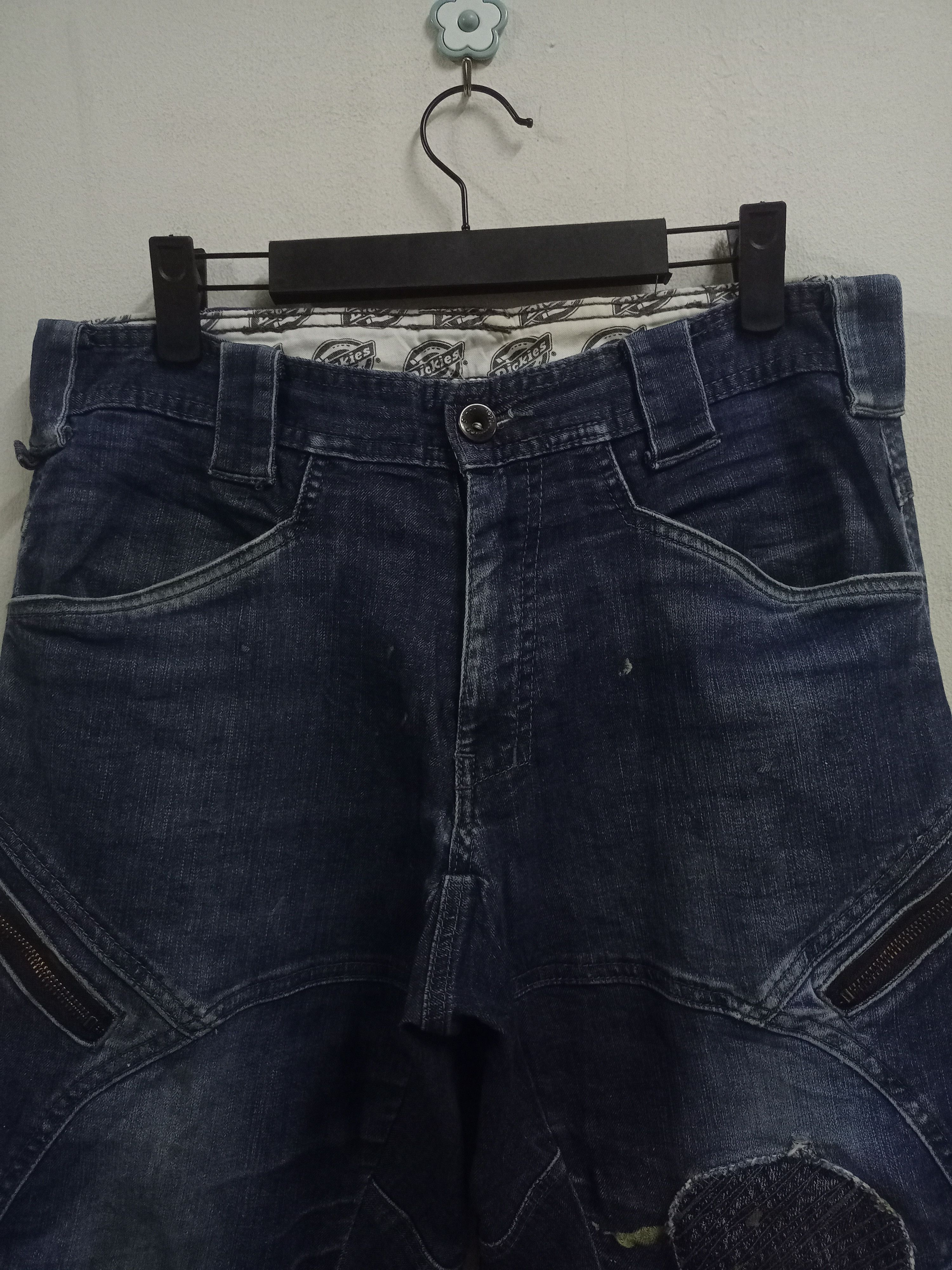 Dickies Vintage Dickies Zipper Cargo Patched Loose Denim Pants Size US 31 - 4 Thumbnail