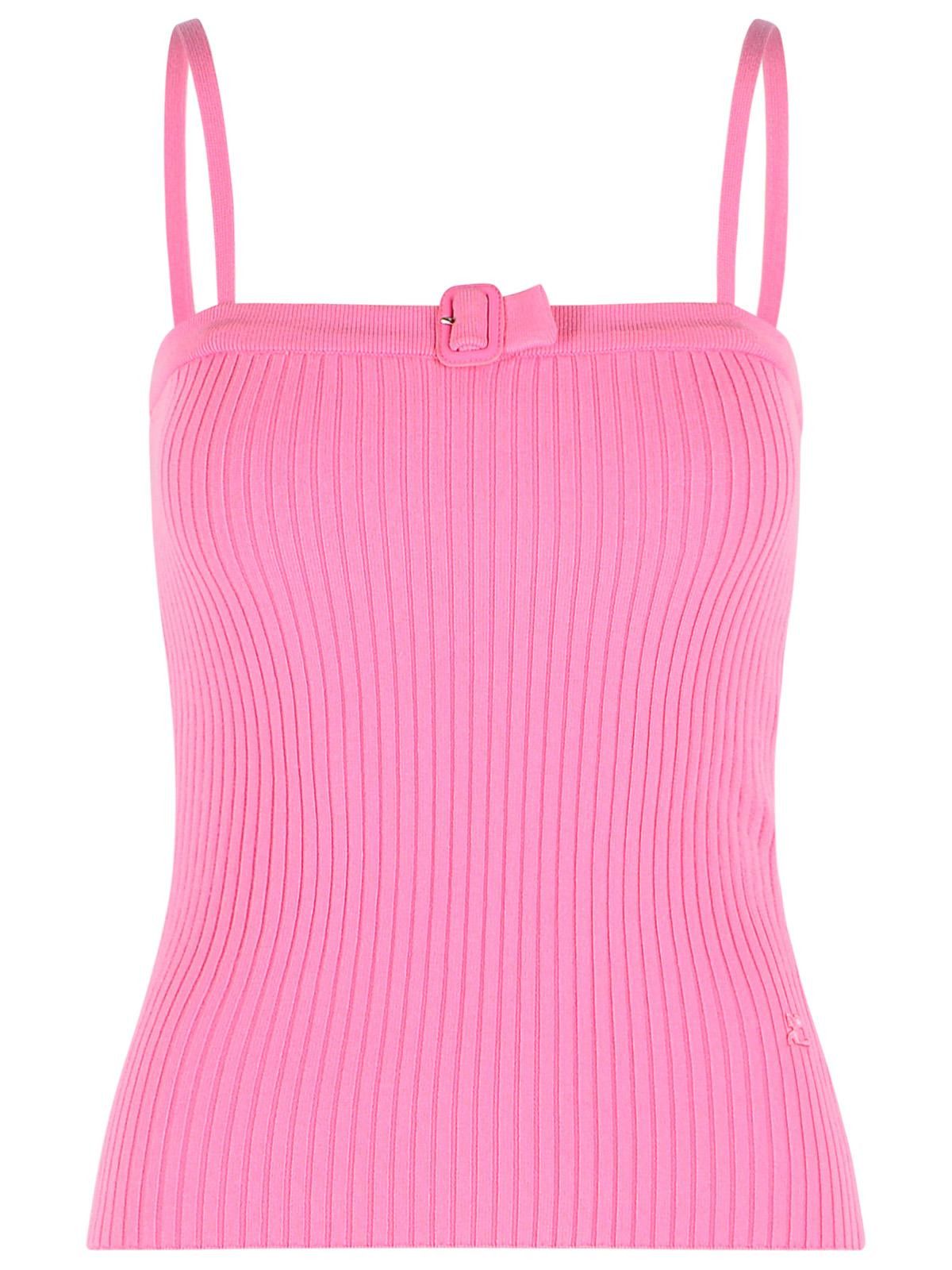 Courreges COURREGES 'Buckle' Tank Top In Pink Viscose Blend Size S / US 4 / IT 40 - 1 Thumbnail